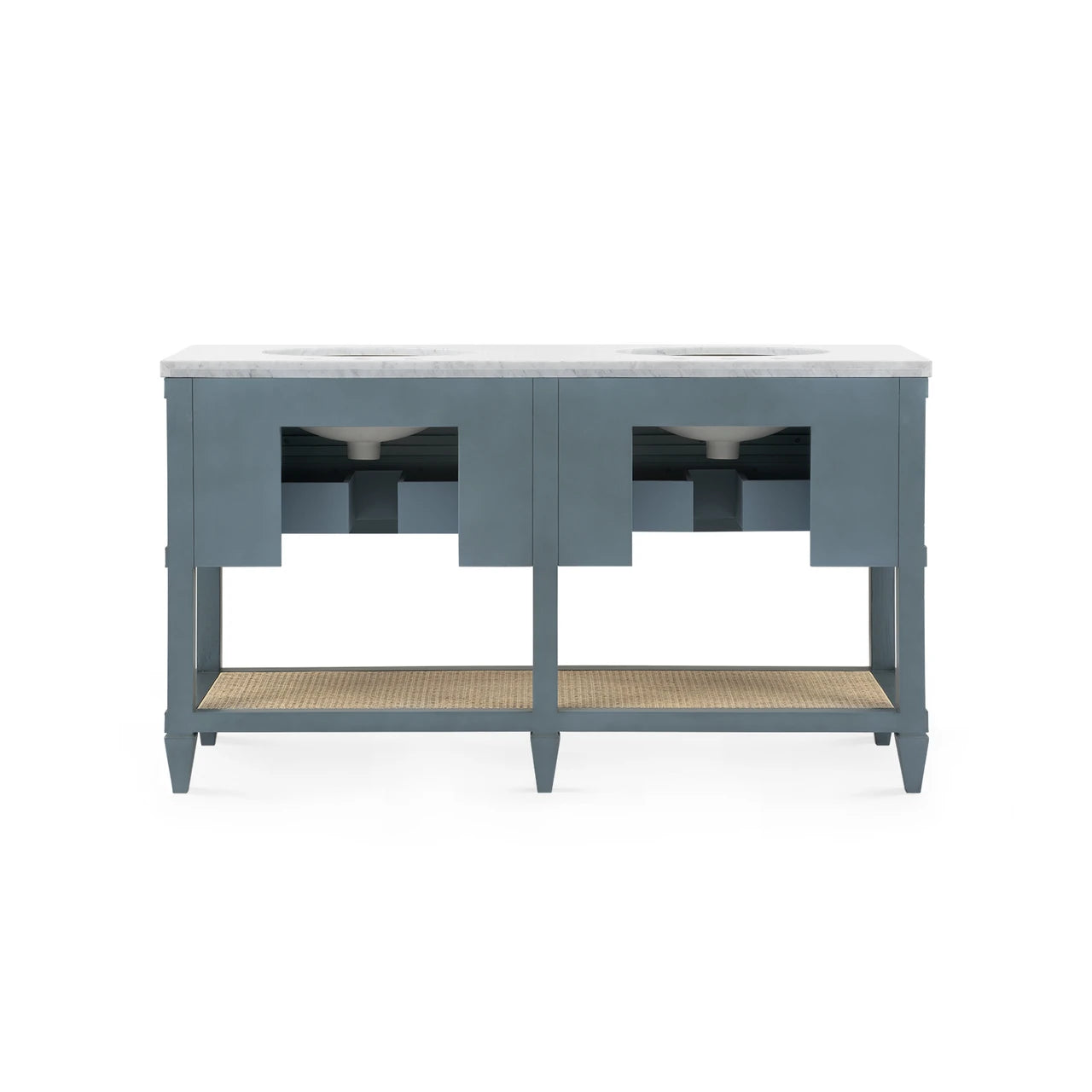 Sienna 2-Drawer Table with 60" Marble Vanity Top, Foggy Horizon