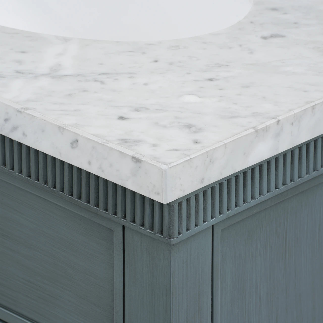 Sienna 2-Drawer Table with 60" Marble Vanity Top, Foggy Horizon