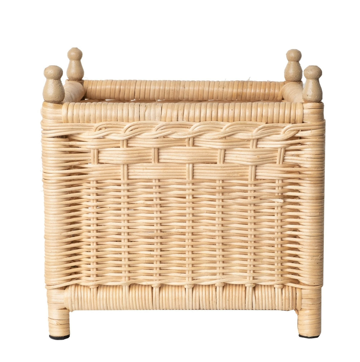 Jumbo Floor Natural Wicker Box Planter