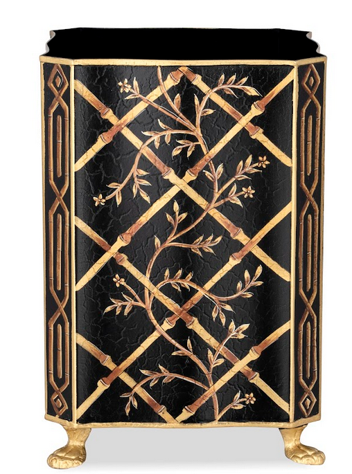 Black Bamboo & Floral Wastepaper Basket & Tissue (2 Options)