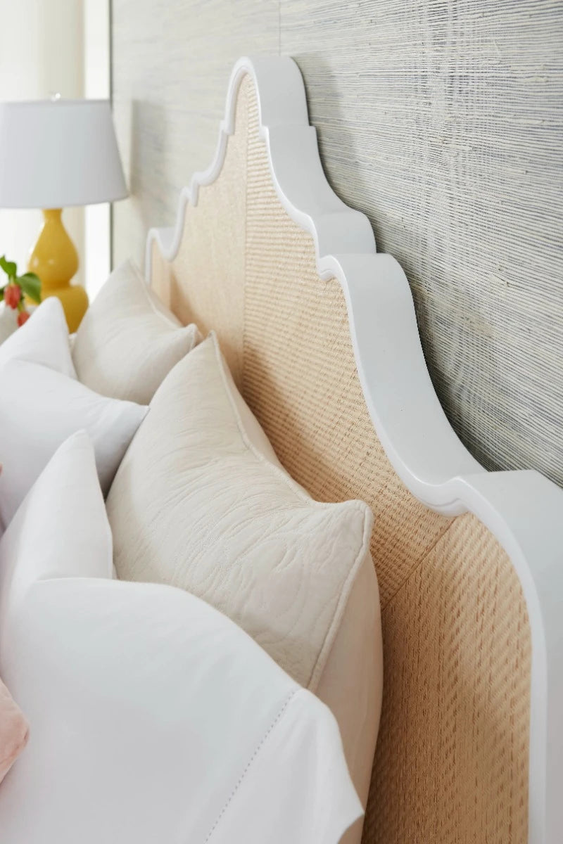 Victoria Queen Headboard With Ryder Bed Frame, Natural Twill, Vanilla