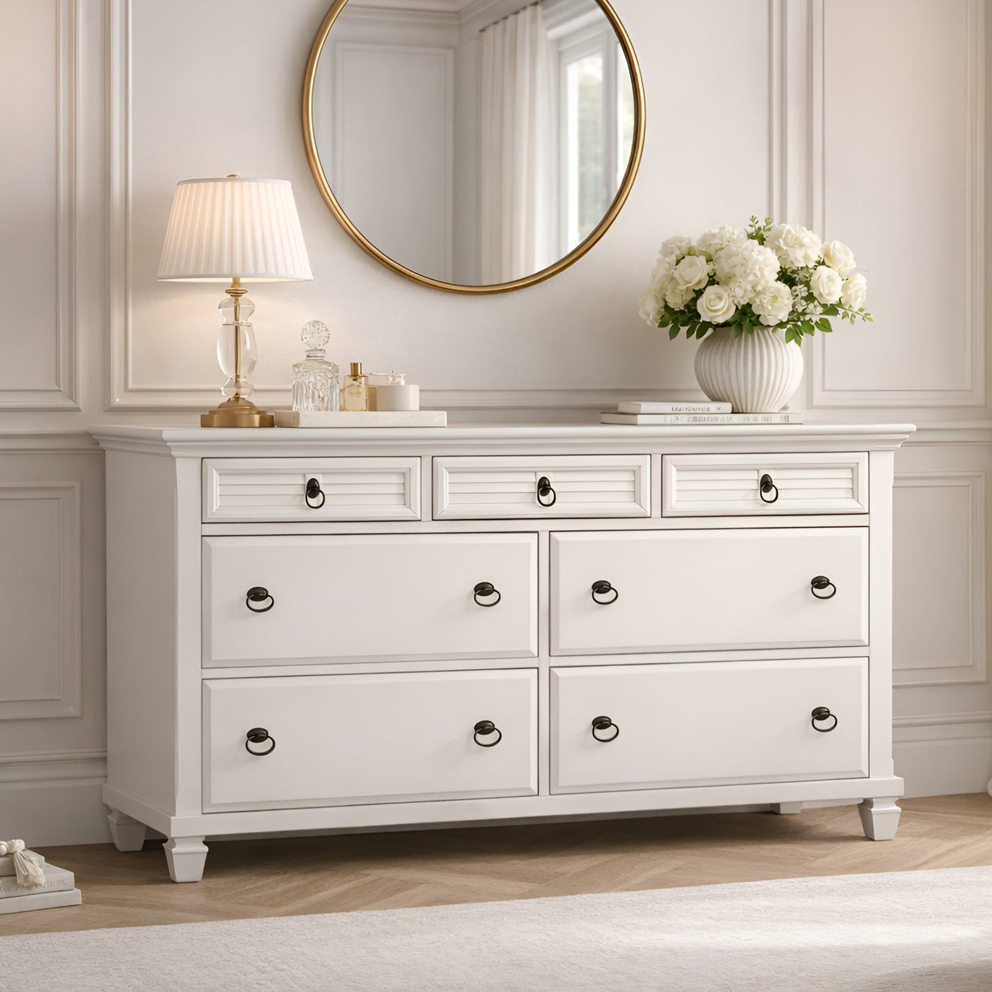 Winchester 7 Drawer Dresser, White