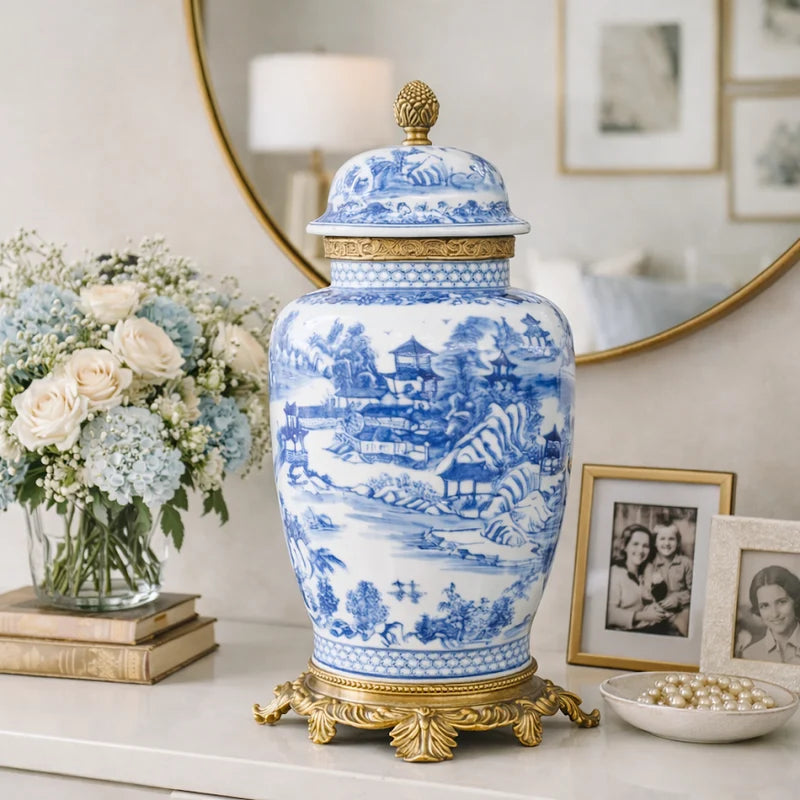 Village Ormolu Jar