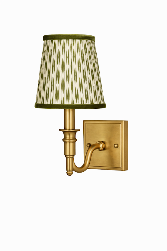Green Velvet Weave Sconce Shade