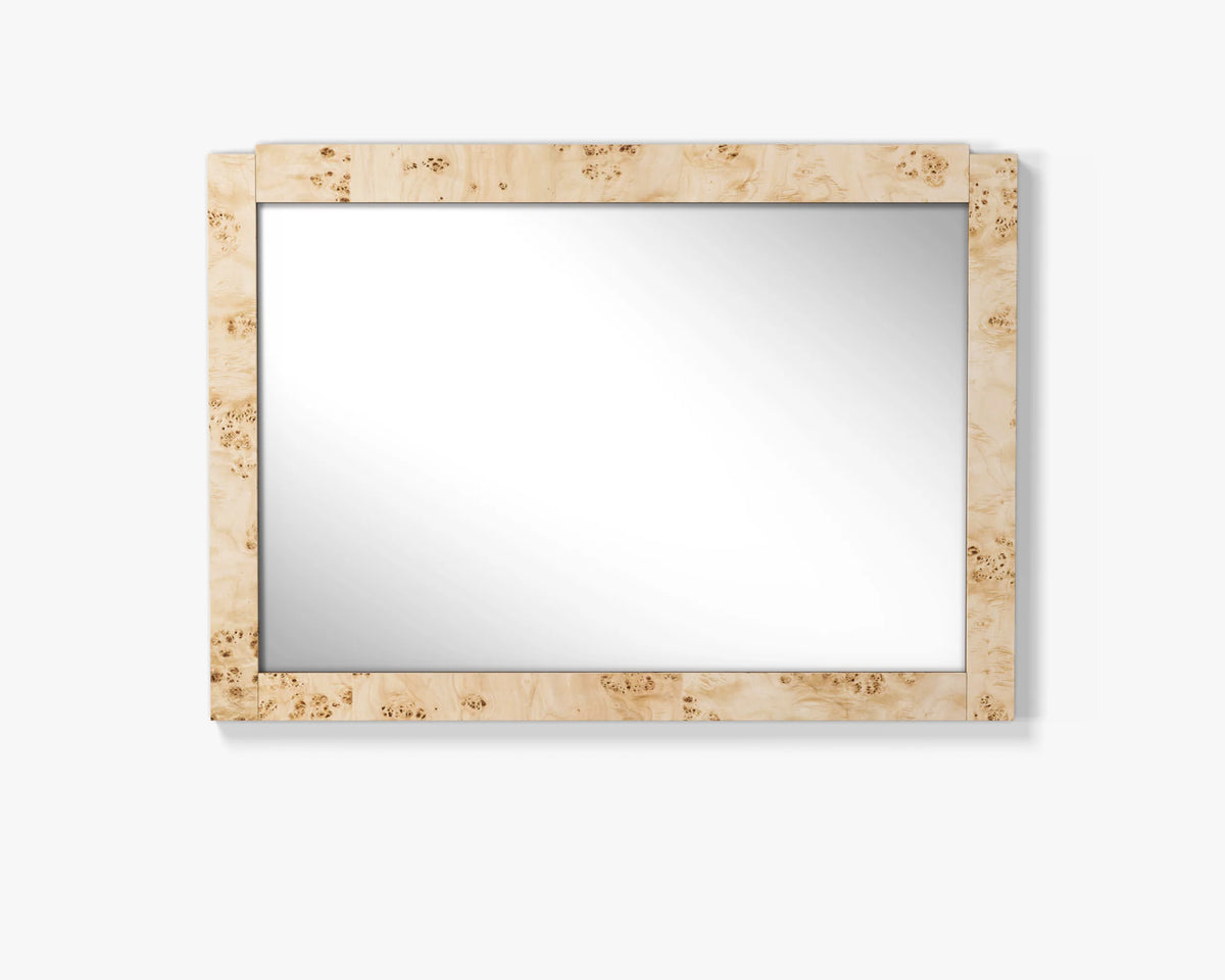Wesley Burl Wall Mirror - Light Brown