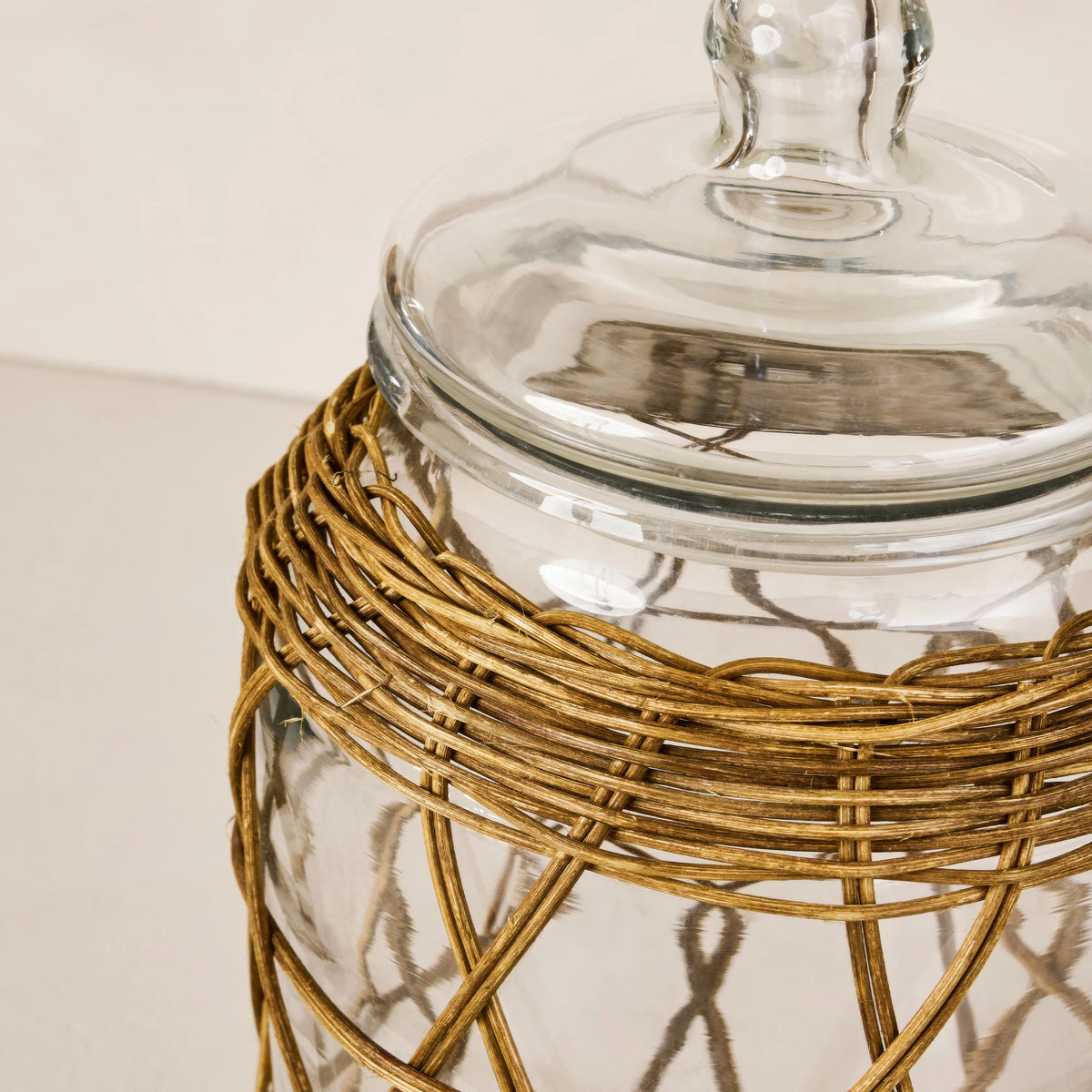 Austin Rattan and Glass Jar with Lid