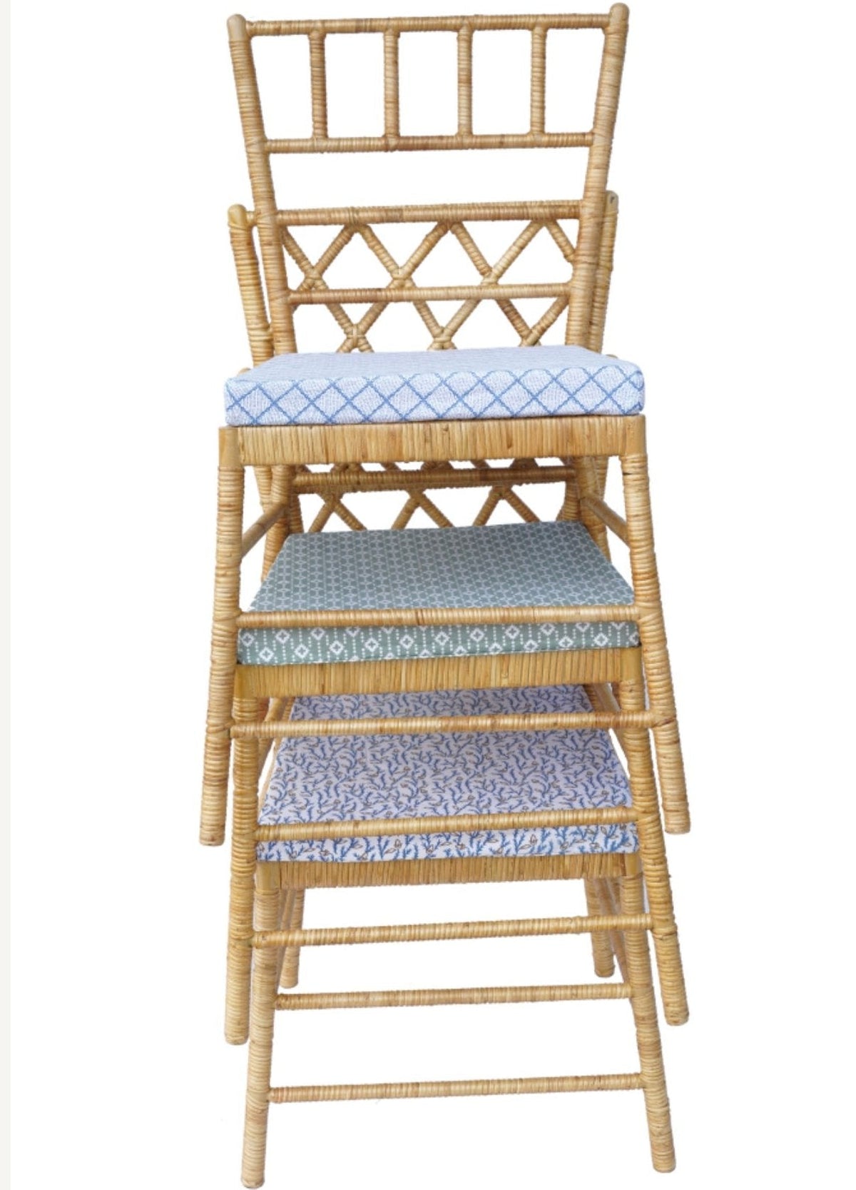 Set of 4 Straight Back Wicker Chair