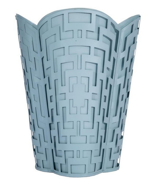 Slate Blue Fretwork Wastepaper Basket & Tissue (2 Options)