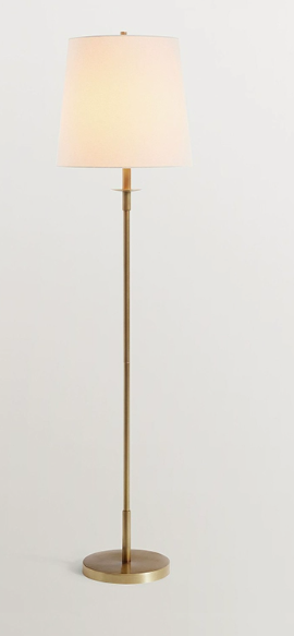 Gold Metal Floor Lamp with Empire Shade