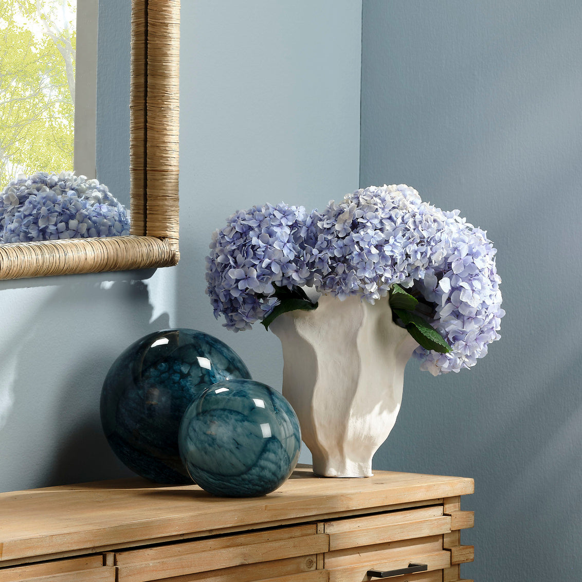 Cosmos Glass Spheres (Set of 2)- Indigo