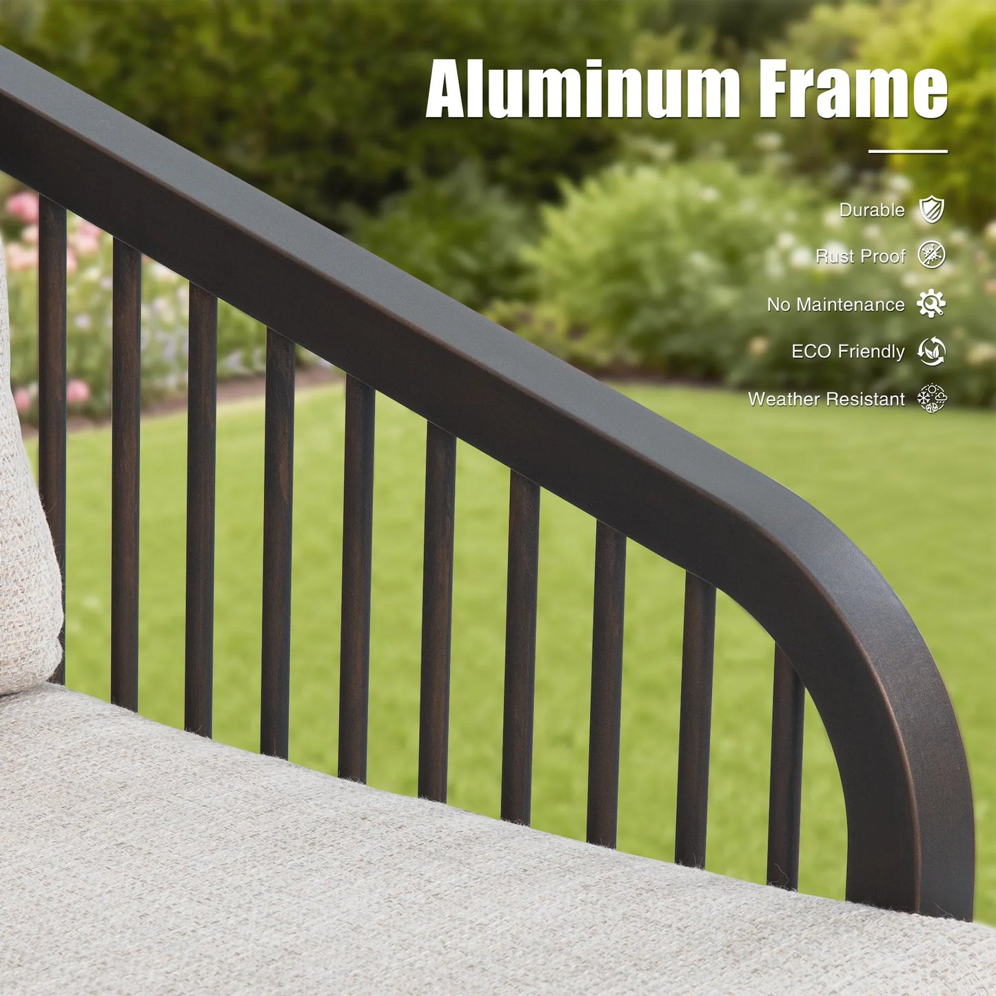 Asheville 4-Piece Aluminum Patio Swivel Seating Set With Sintered Stone Tables