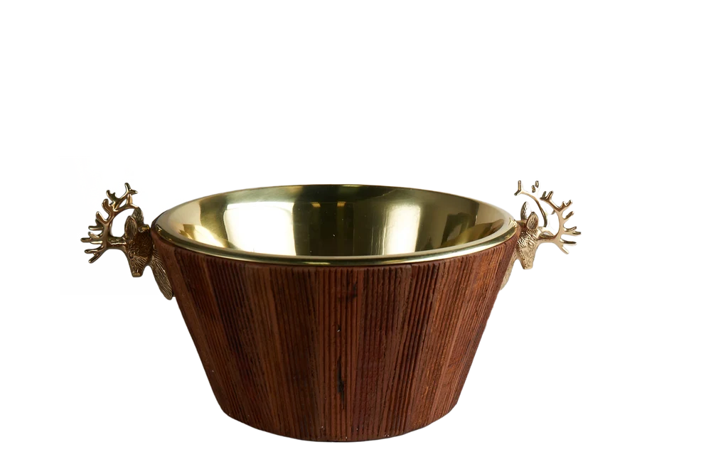 Champagne Cooler w/ Brass Stags Head
