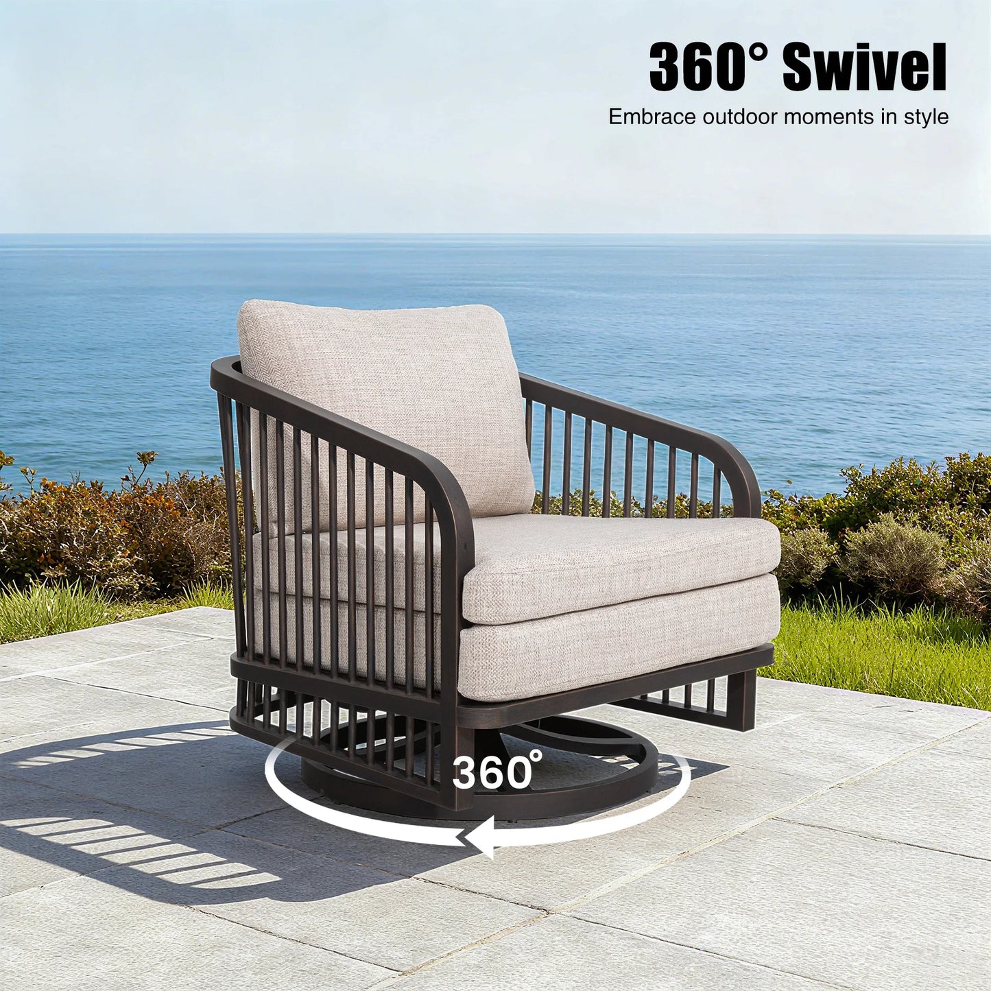 Asheville 4-Piece Aluminum Outdoor Swivel Seating Set