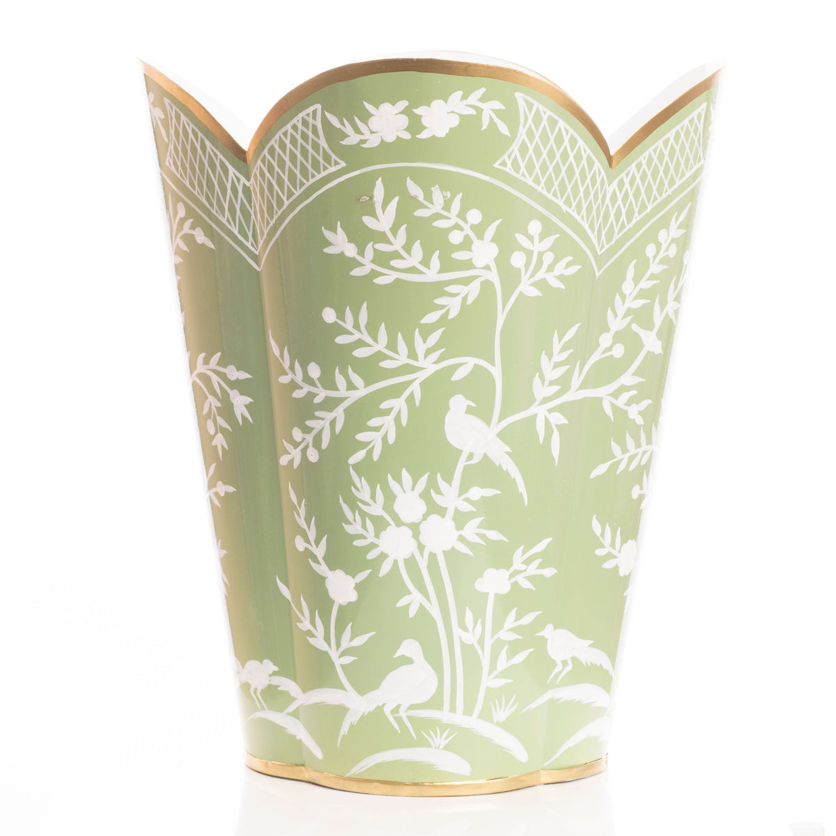 Grass Green & White Wastepaper Basket & Tissue (2 Options)