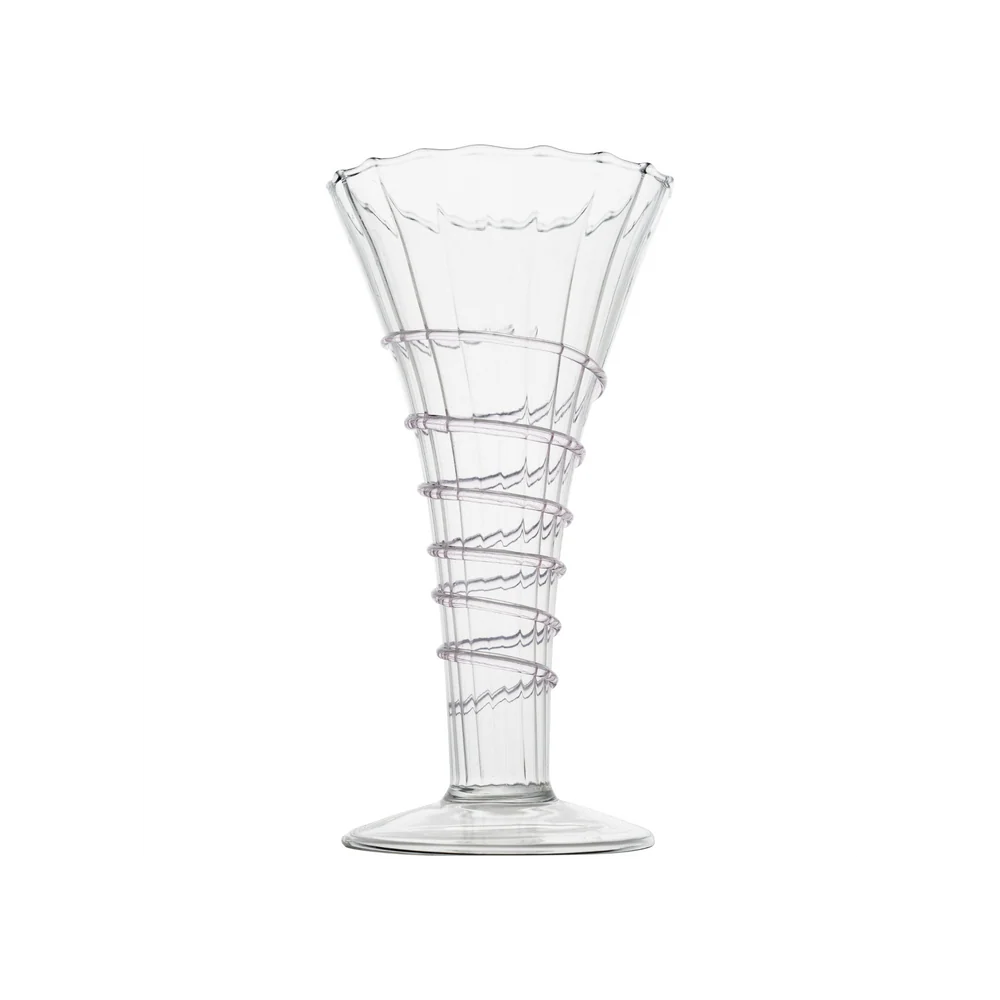 Miss Ruby Optic Bud Vase with Clear Swirl Rope