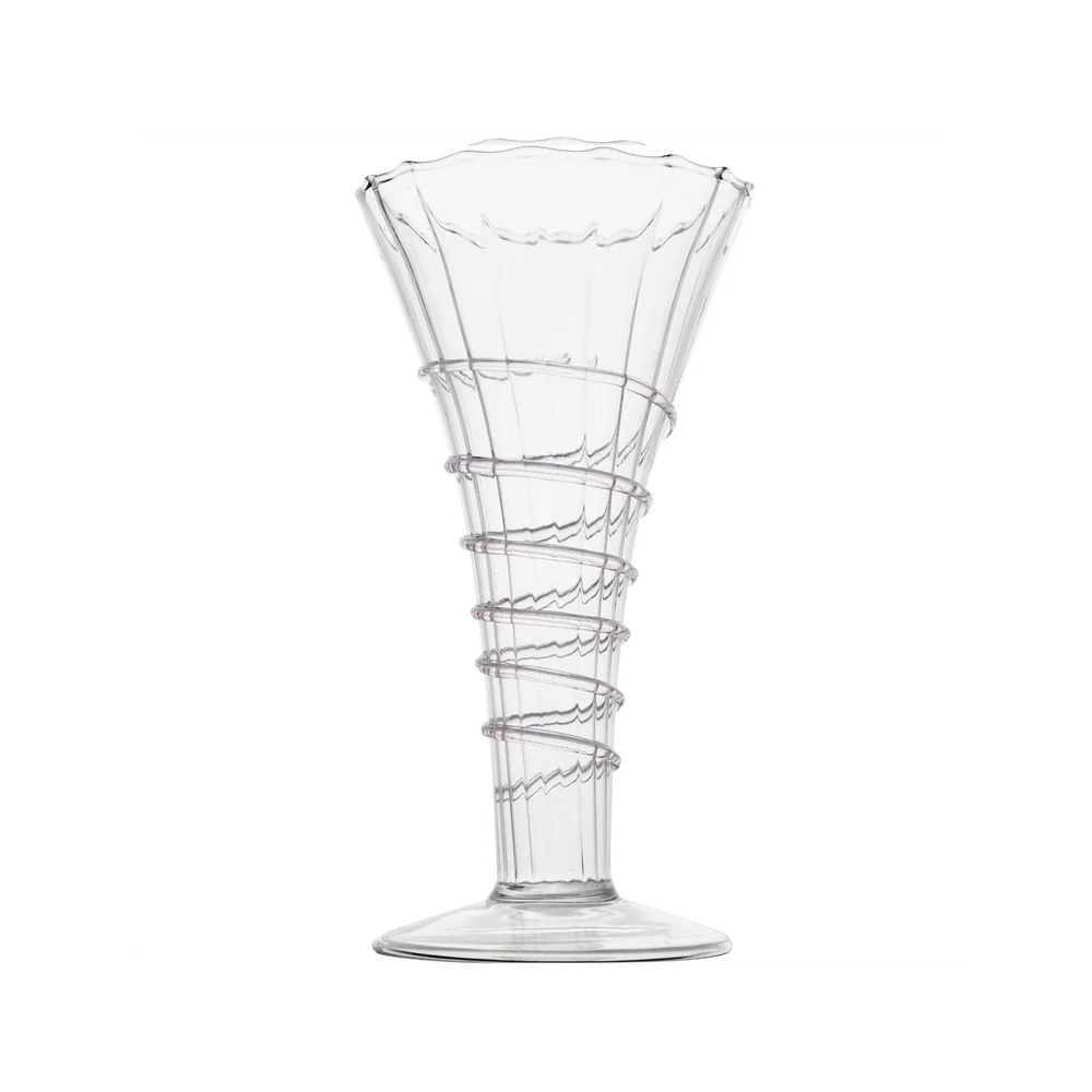 Miss Ruby Optic Bud Vase with Pink Swirl Rope