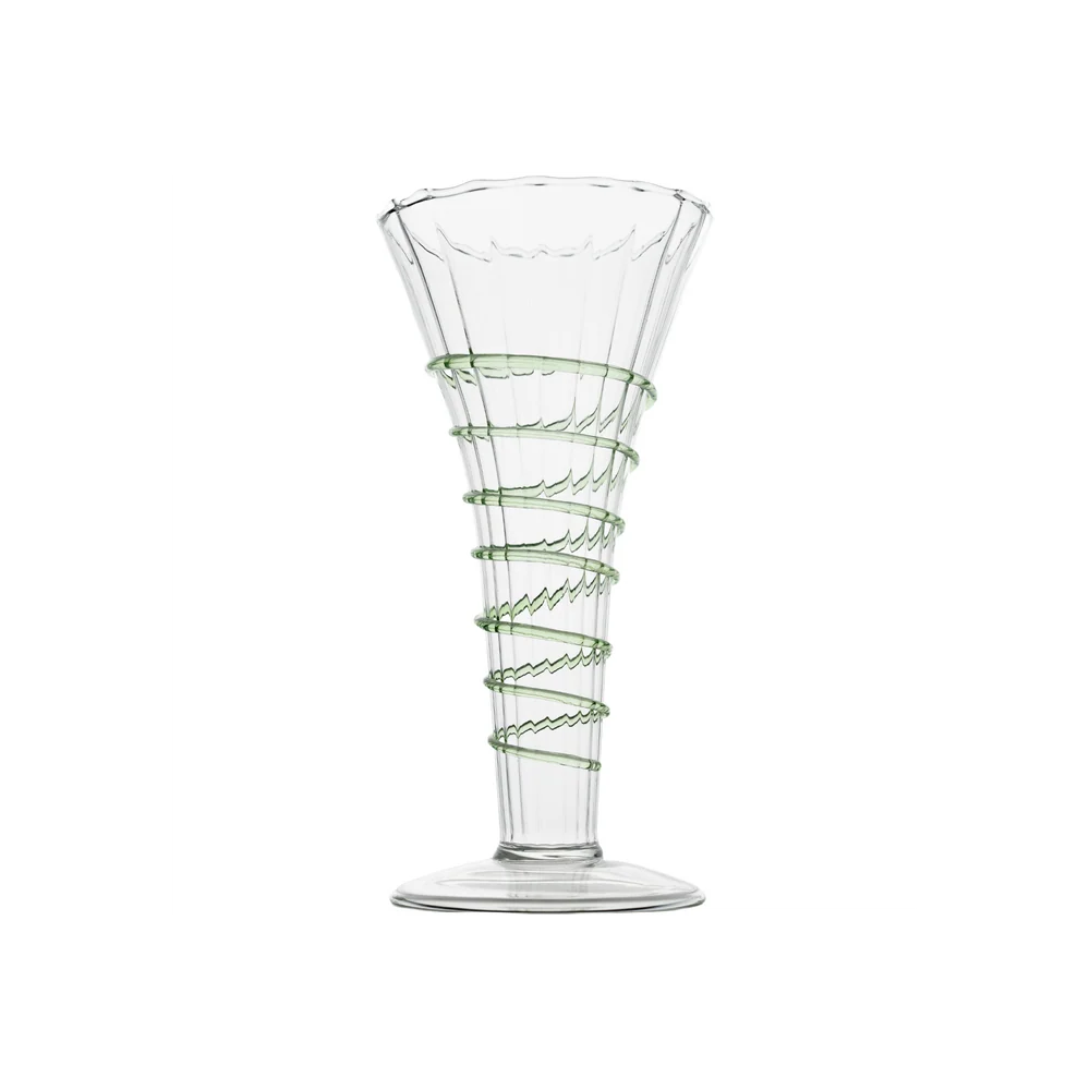 Miss Ruby Optic Bud Vase with Green Swirl Rope