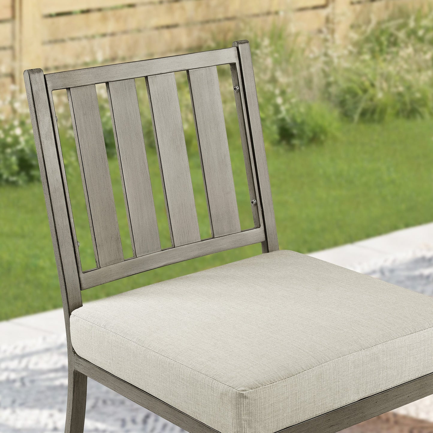 PEAKHOME Azur Patio Round Dining Table Sets With Armless Chair And Sunbrella® Cushions