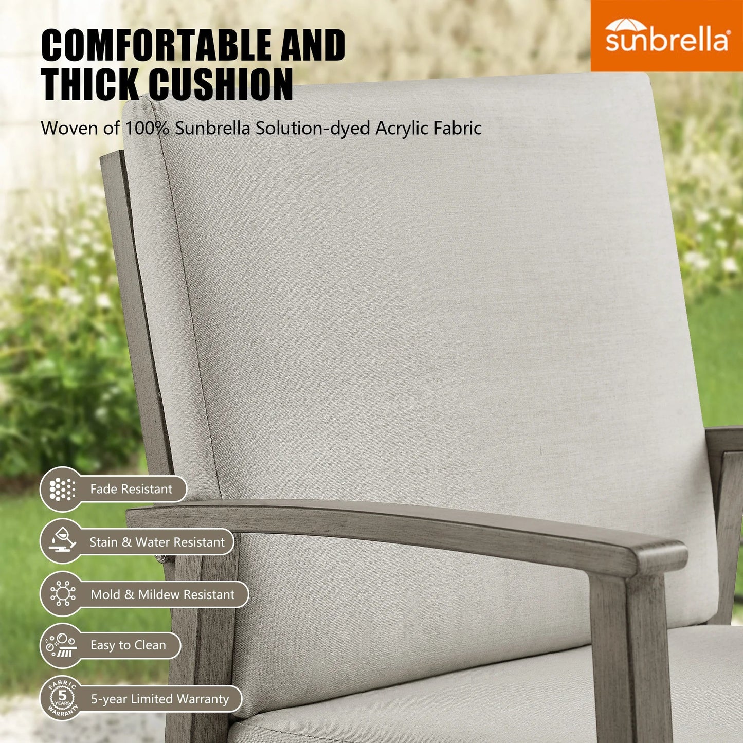 Amario 7-Piece Aluminum Outdoor Oval Dining Set with Sunbrella® Cushions
