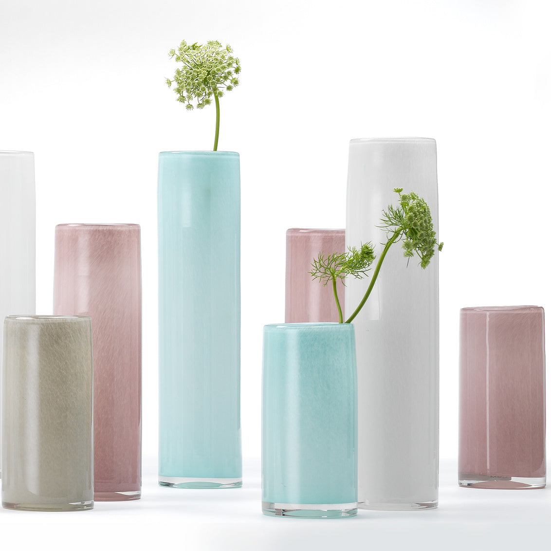 Gwendolyn Hand Blown Vases (Set of 3) -Pink
