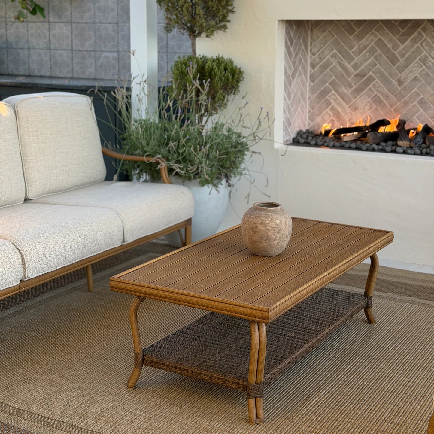 Arcadia Outdoor Sofa and 2 Chairs with Coffee Table