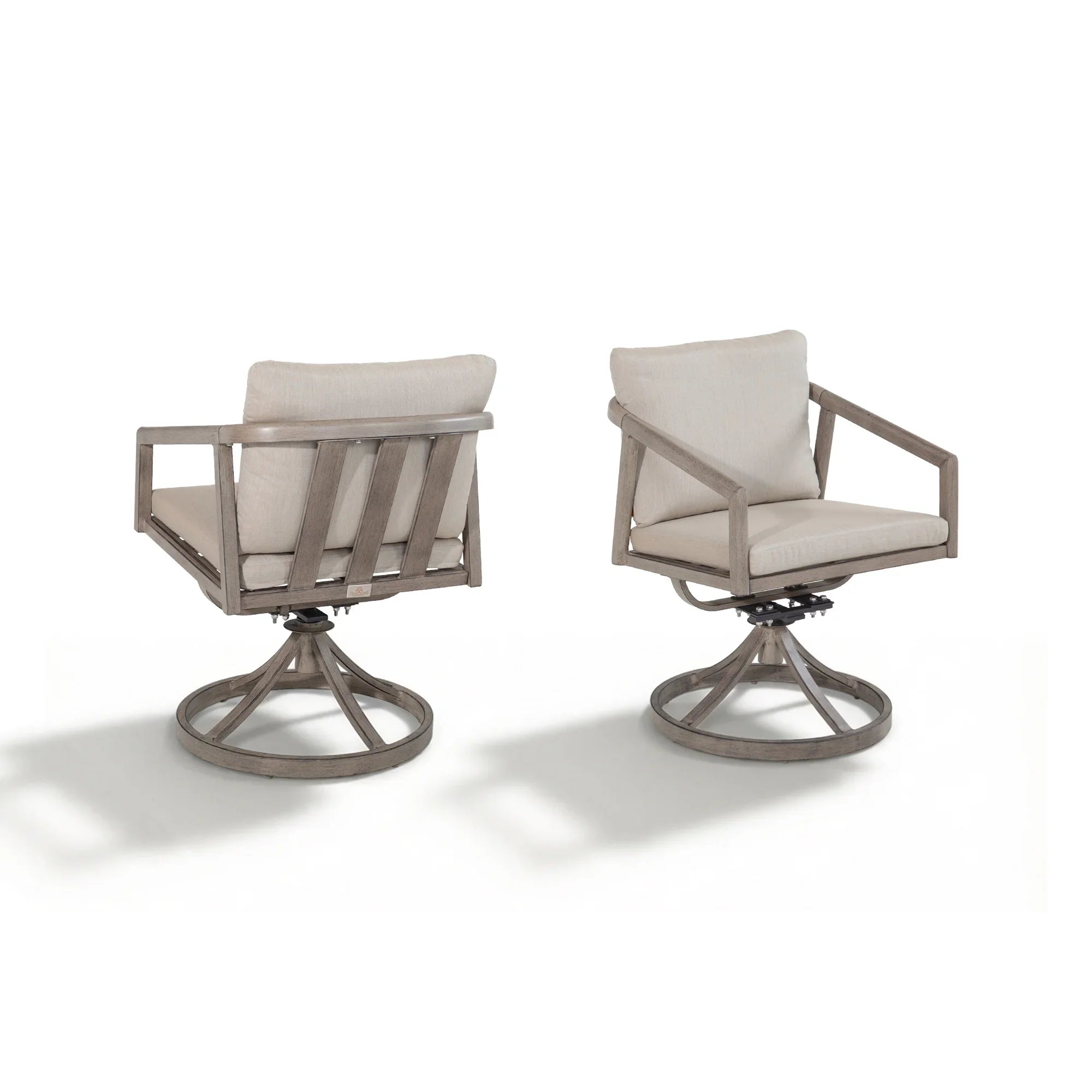 Amalfi 360° Swivel Rocking Aluminum Patio Dining Chair Set of 2
