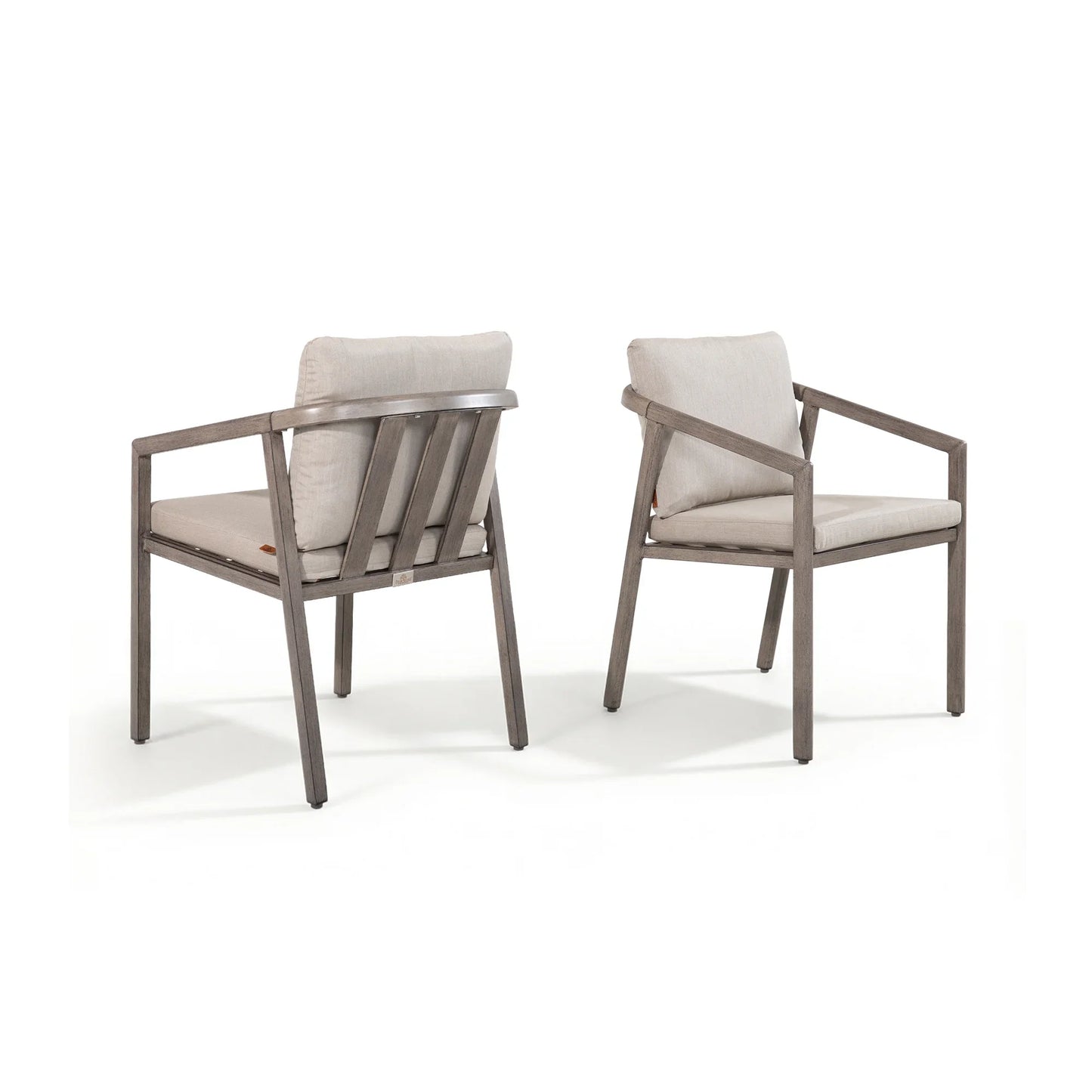 Amalfi Rectangular Aluminum Table with 6 Fixed Chairs and 2 Swivel Chairs