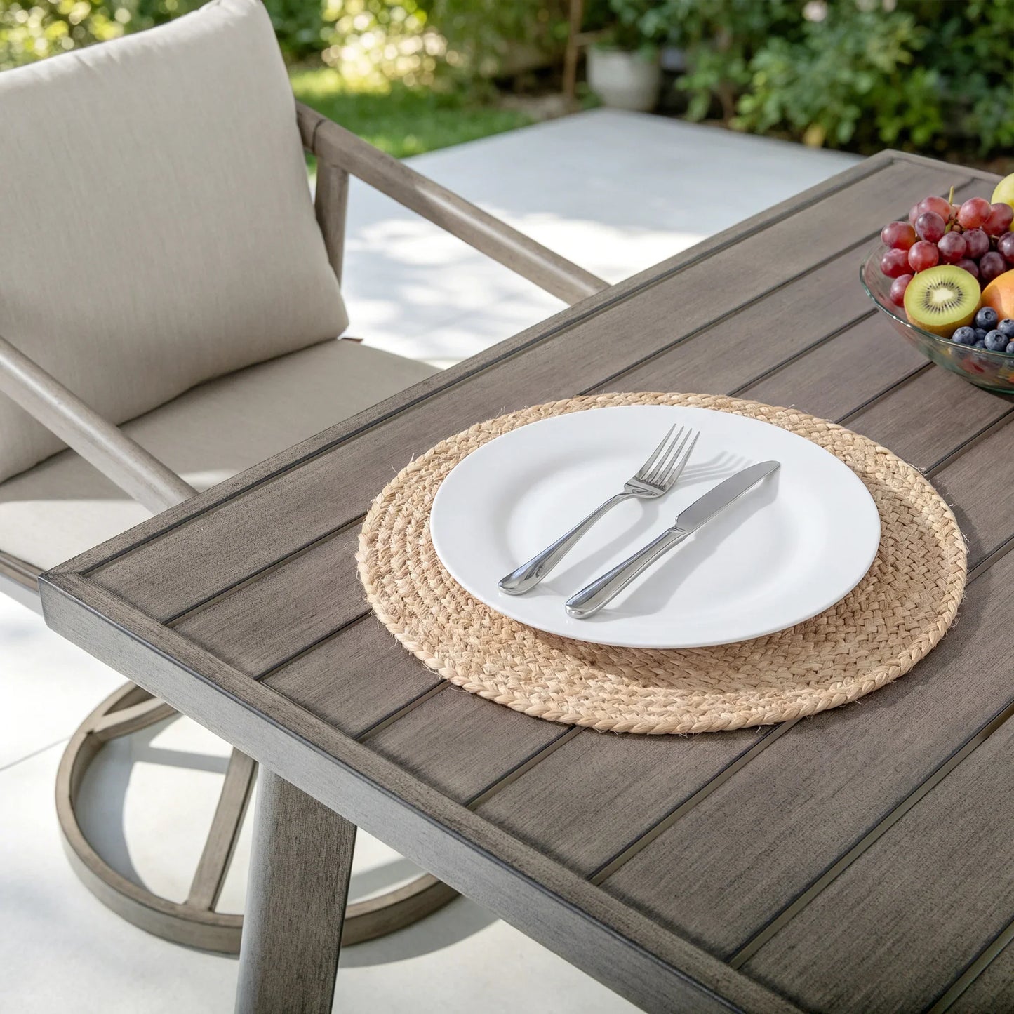 Amalfi Backyard Rectangular Dining Table With 6 Swivel Chairs