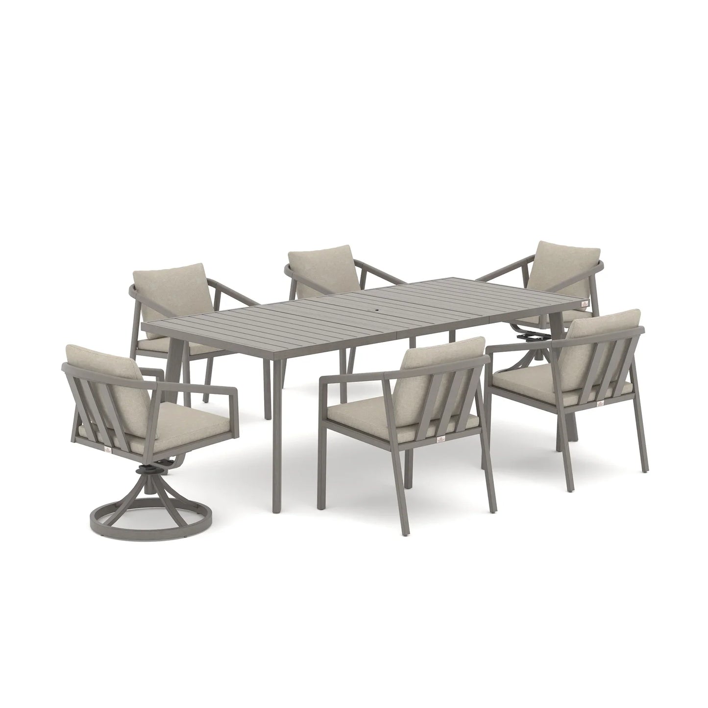Amalfi 7-Piece Patio Dining Set for 6 person with 2 Swivel Chairs