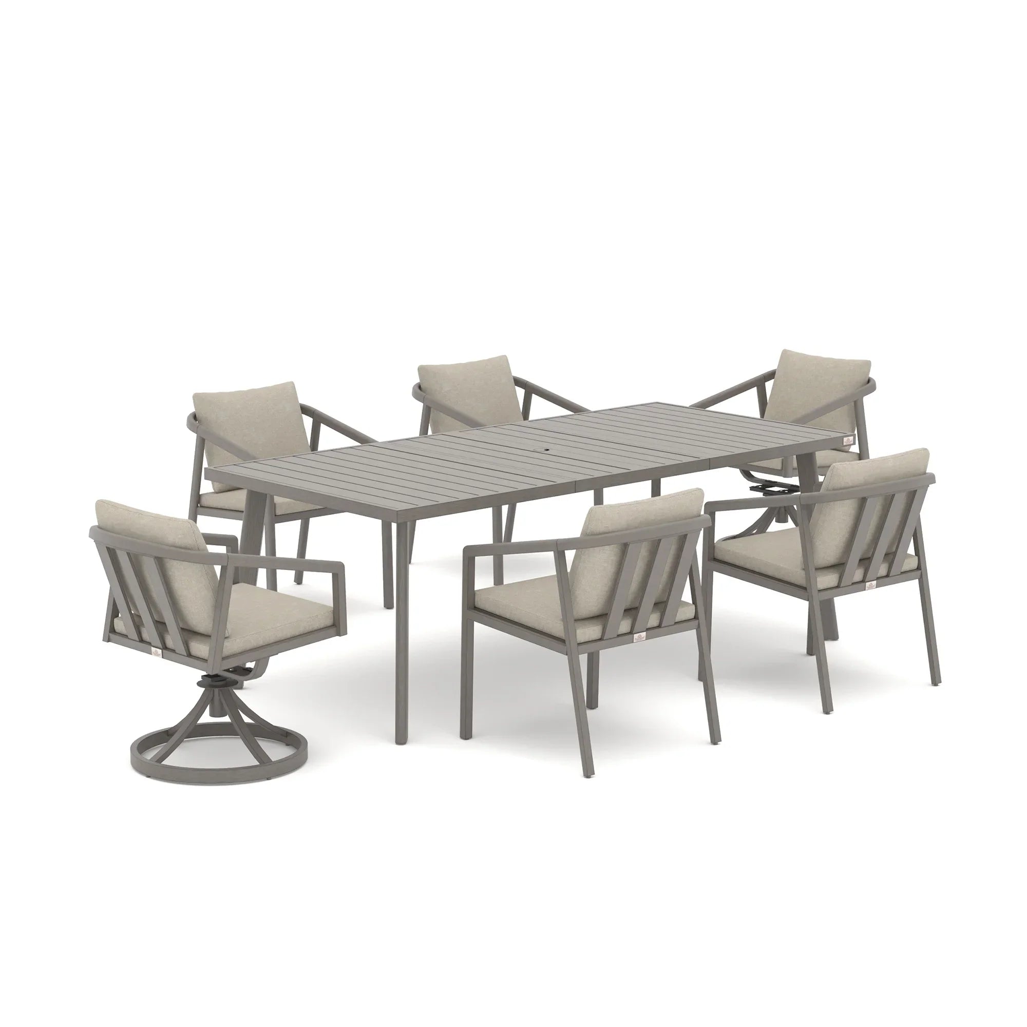 Amalfi 7-Piece Patio Dining Set for 6 person with 2 Swivel Chairs