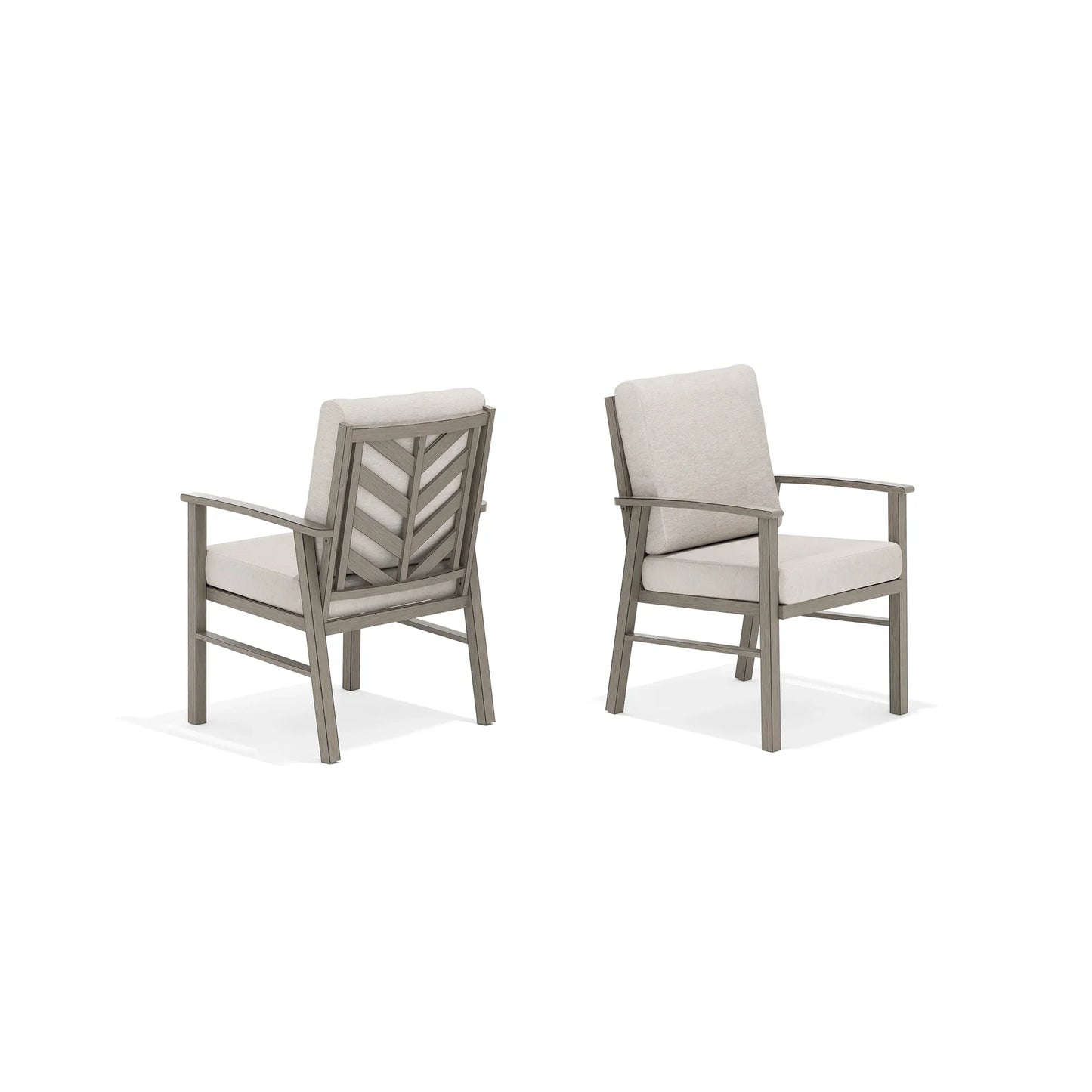 PEAKHOME Amario 2-Piece Patio Aluminum Dining Chairs With Sunbrella® Cushions