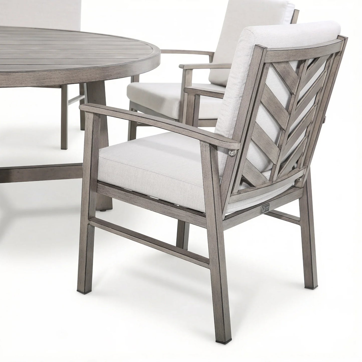 Amario 6 Person Aluminum Patio Round Dining Set With Sunbrella® Cushions