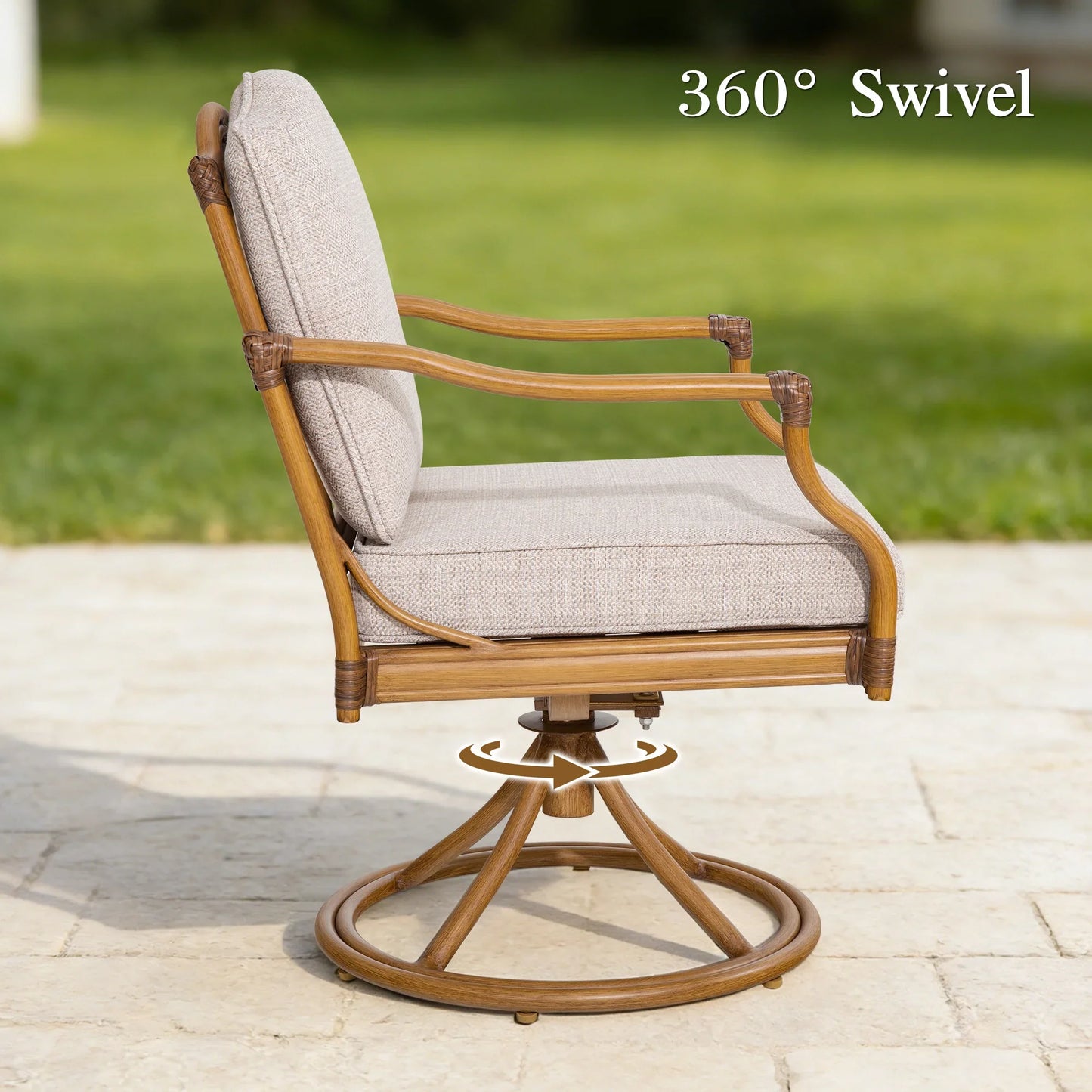 Arcadia 7 Piece Outdoor Dining Set With Swivel Chair
