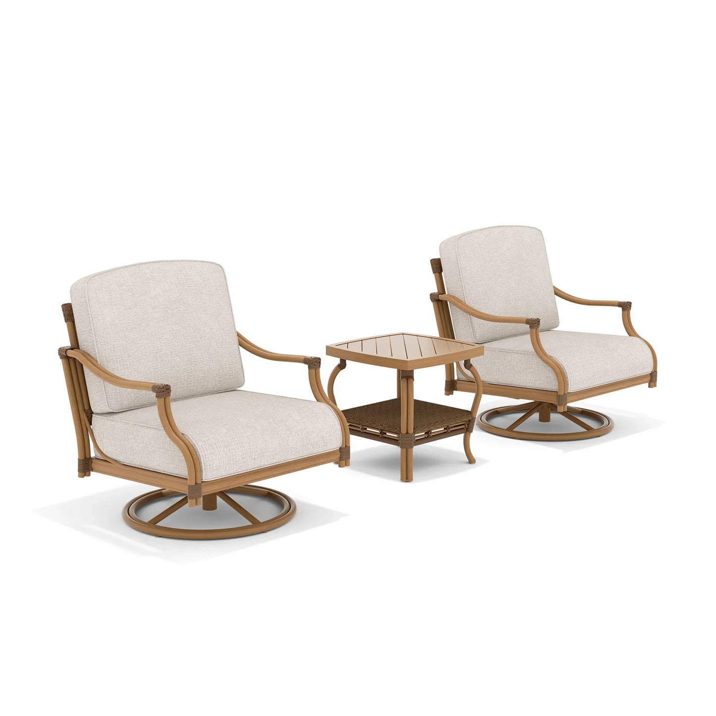 Arcadia 2 Piece Swivel Lounge Chair and End Table