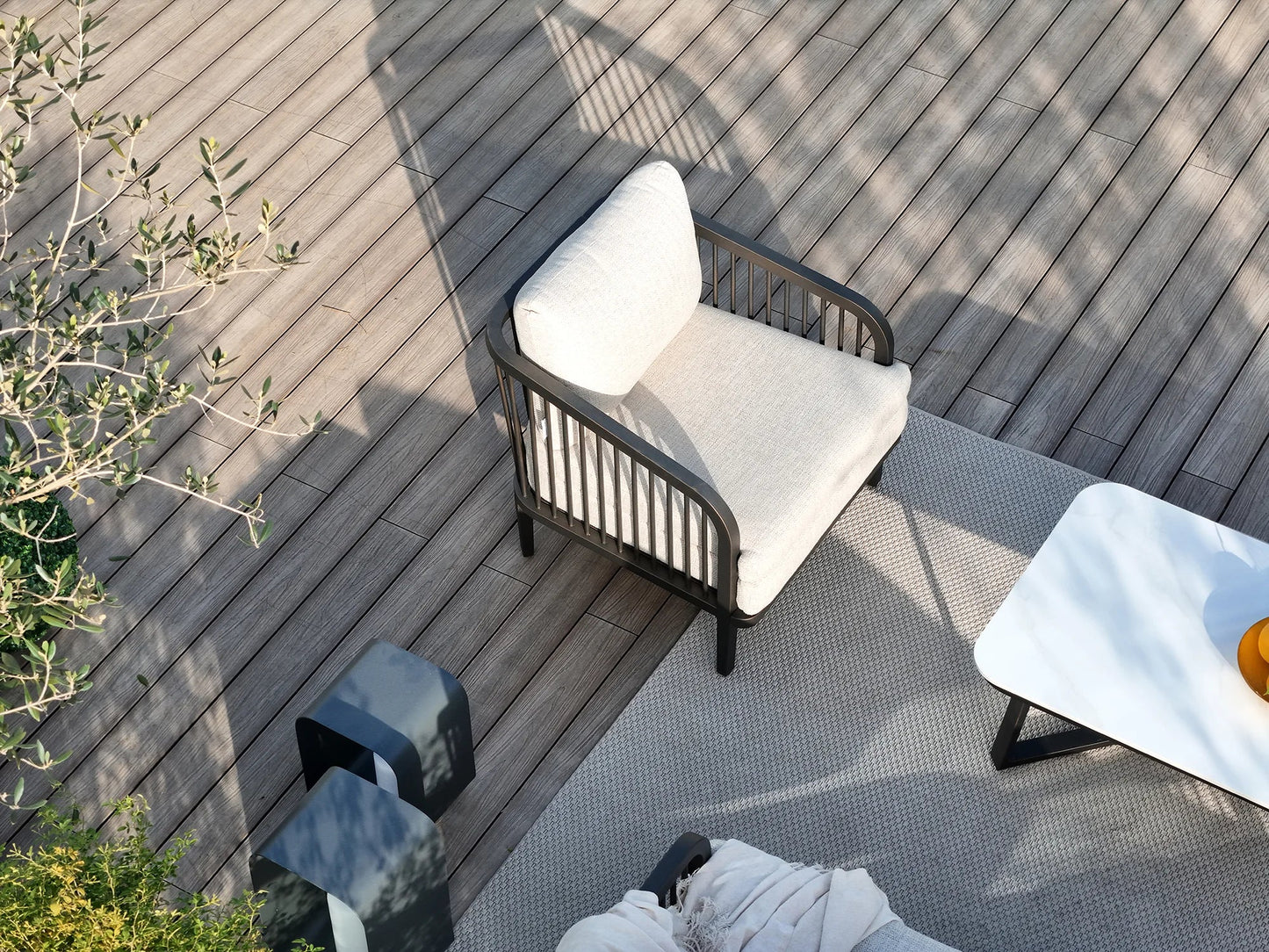 Asheville 4-Piece Aluminum Patio Deep Sofa Set With Sintered Stone Tables