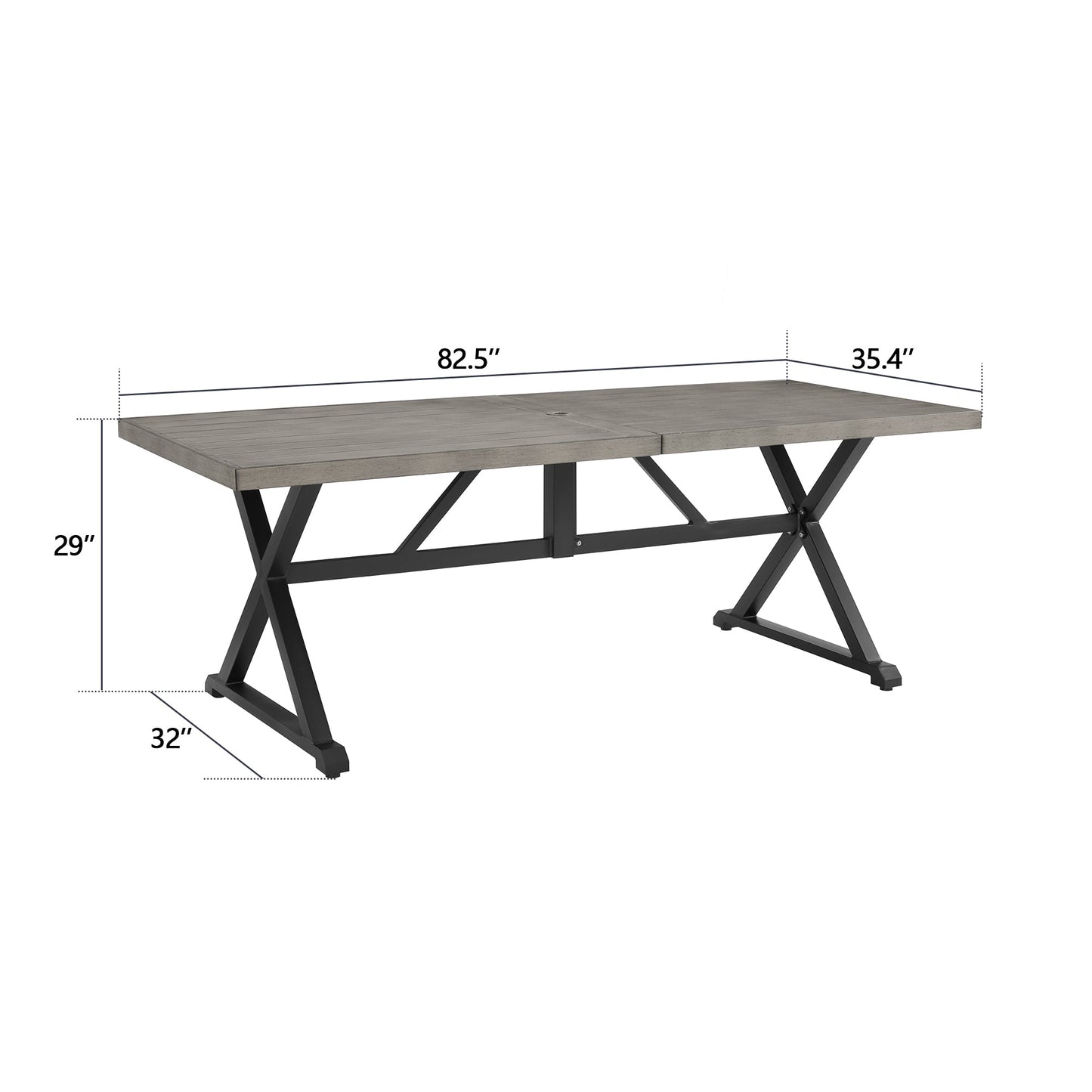 PEAKHOME Azur 82.5” Rectangular Outdoor Dining Tables