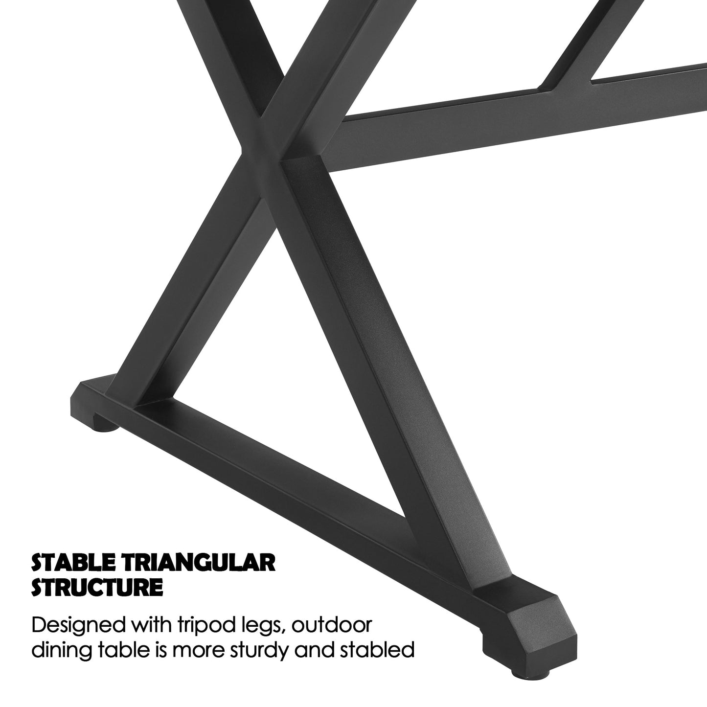 PEAKHOME Azur 82.5” Rectangular Outdoor Dining Tables