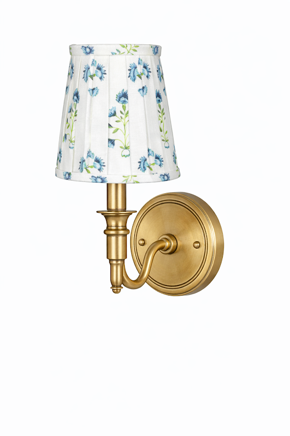Blue Floral Sconce Shade