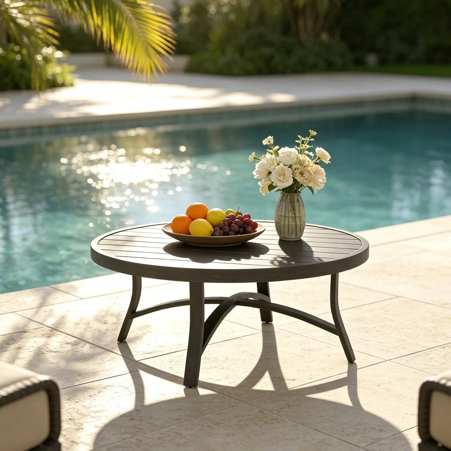 Chamber Patio Aluminum Round 45" Coffee Table