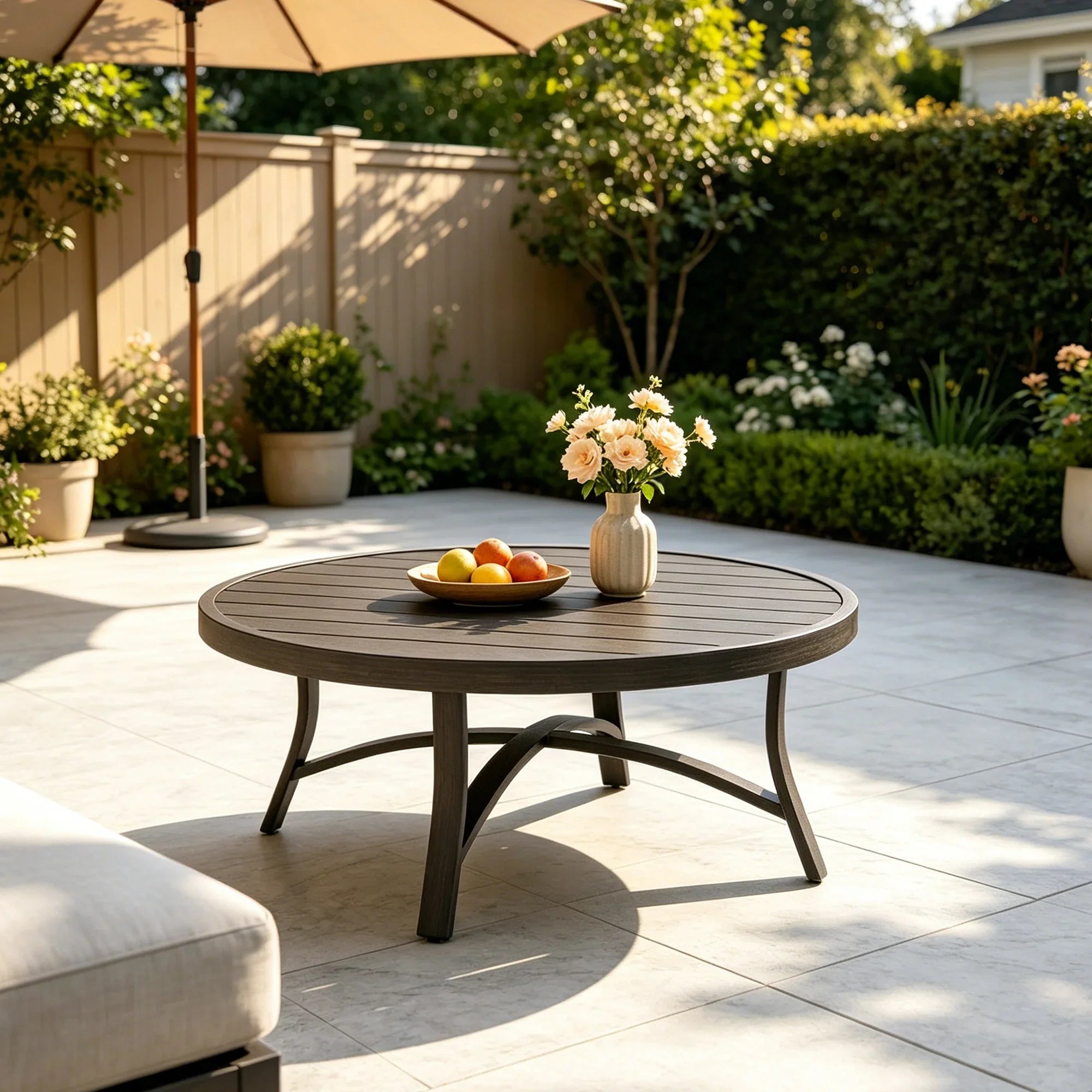 Chamber Patio Aluminum Round 45" Coffee Table