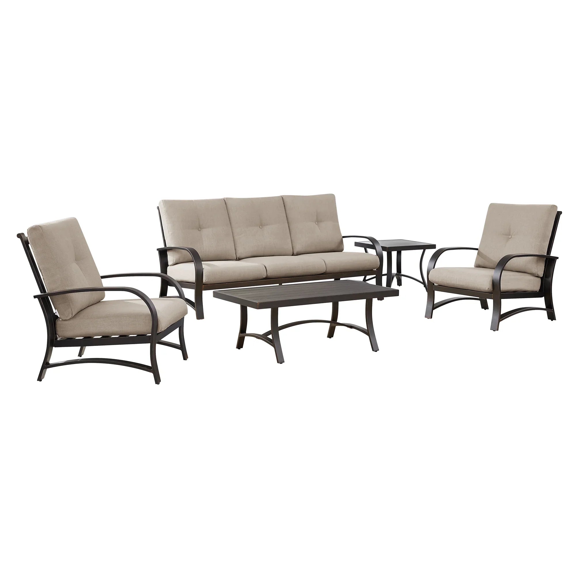 Chamber 5 Pieces Aluminum Patio Sofa Sets with Sunbrella® Cushions