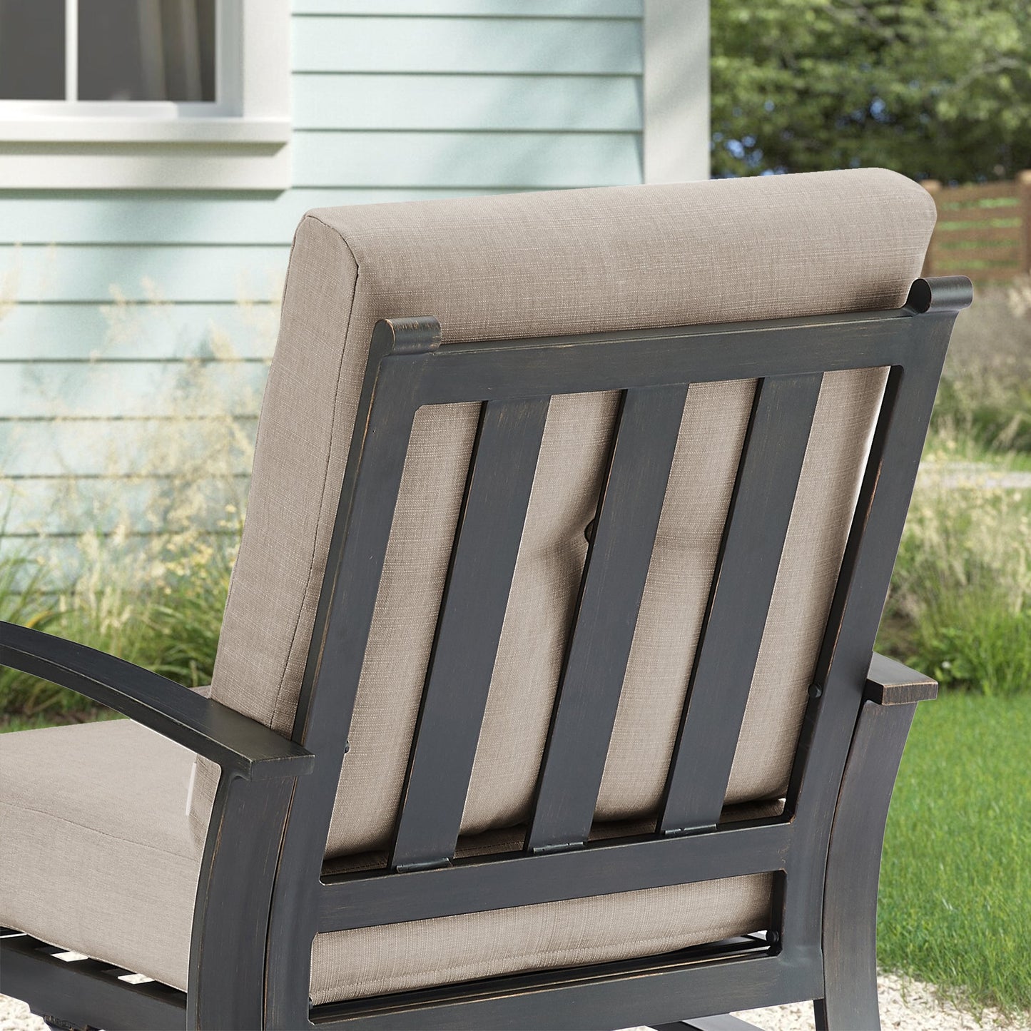 Chamber 5 Pieces Aluminum Outdoor Furniture Sofa Sets with Sunbrella® Cushions