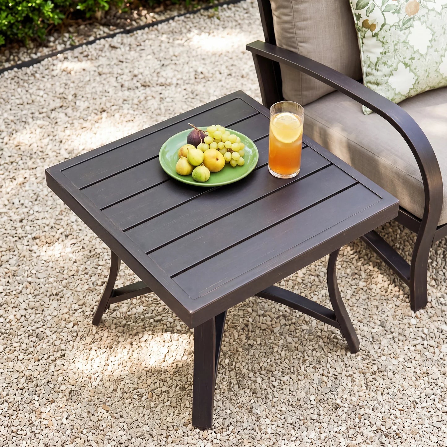 Chamber 2 Pieces Patio Fixed Chair and Side Table
