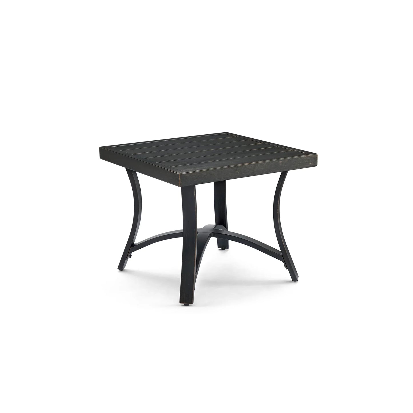 Chamber Patio Aluminum Square End Table with Half Arc Bottom