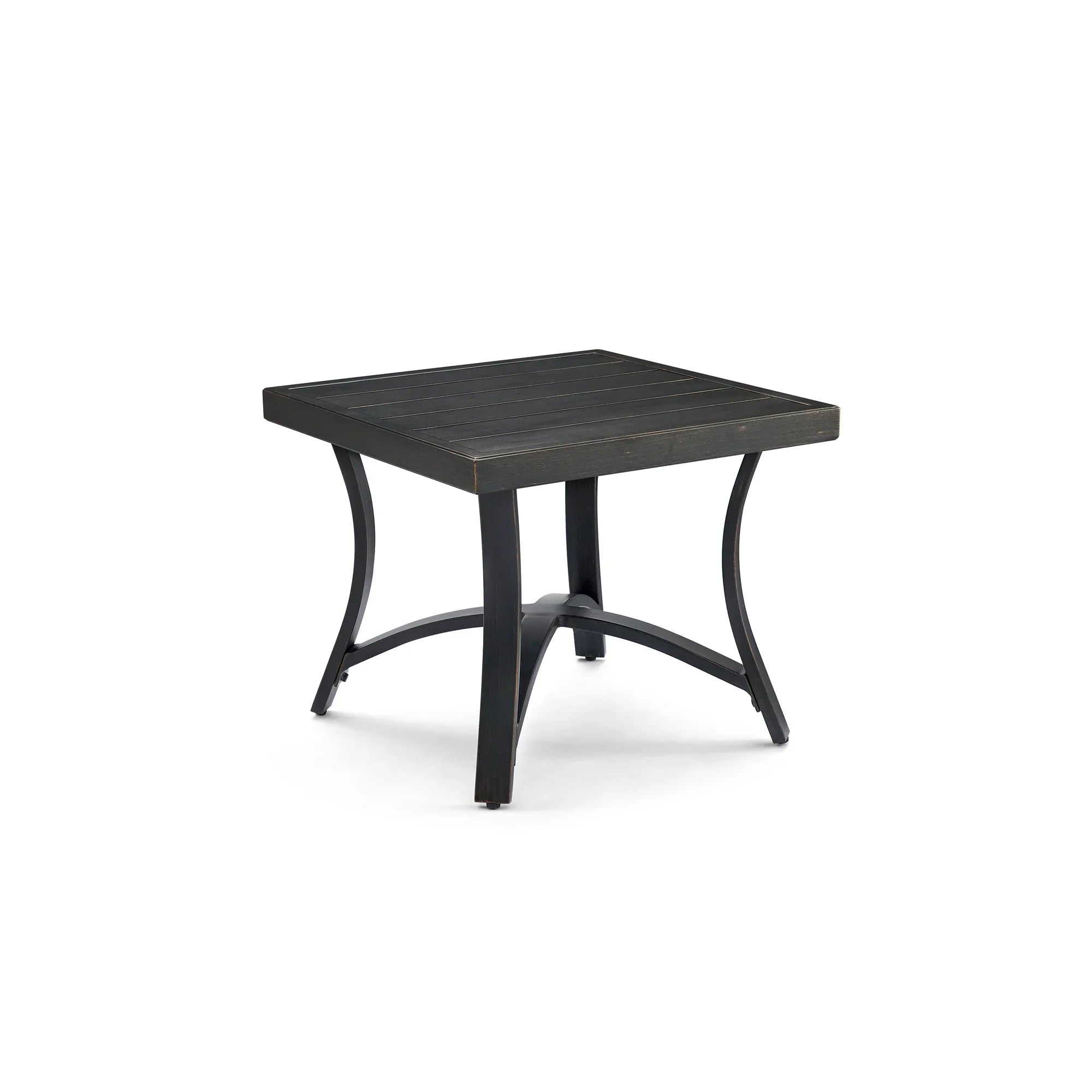 Chamber Patio Aluminum Square End Table with Half Arc Bottom
