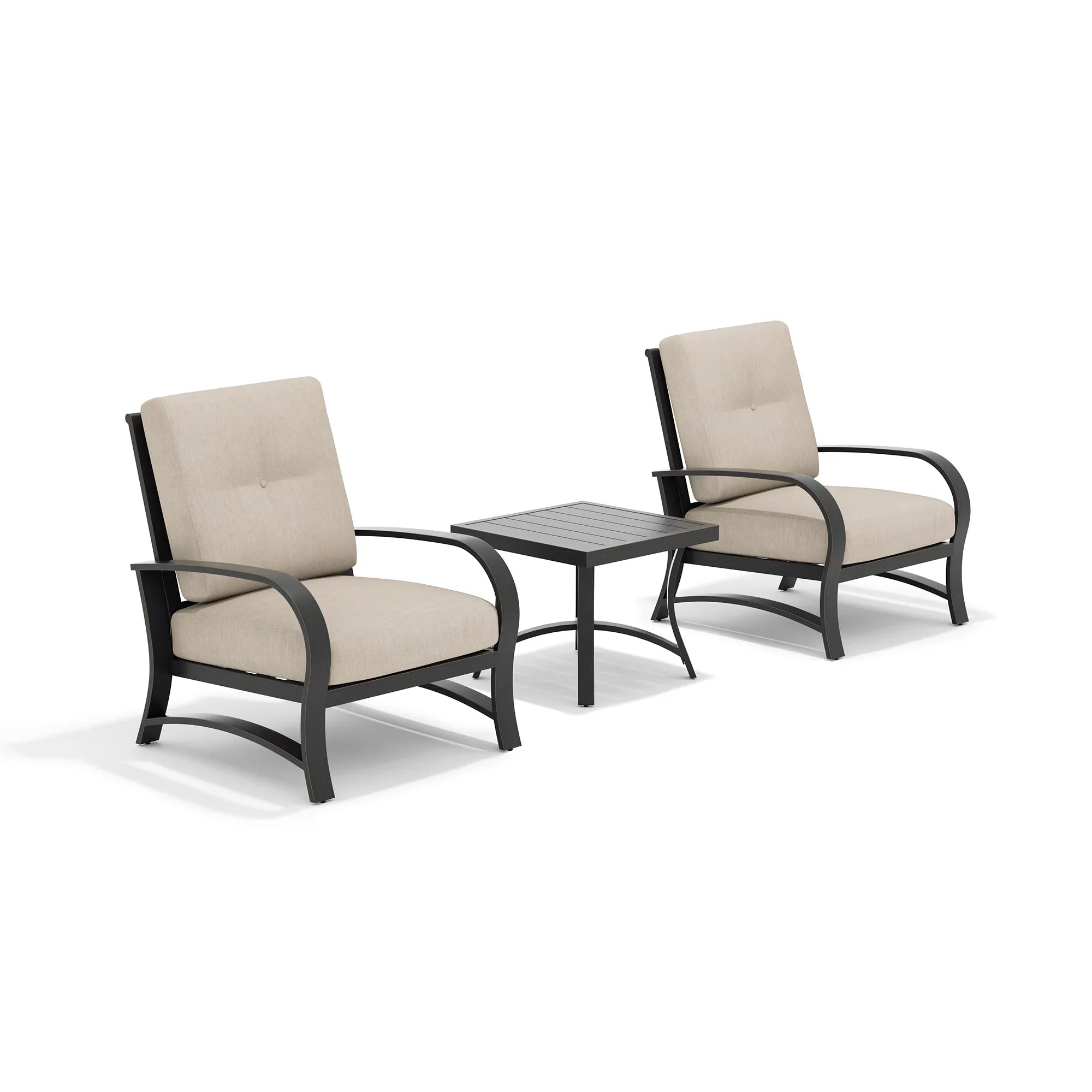 Chamber 2 Pieces Patio Fixed Chair and Side Table