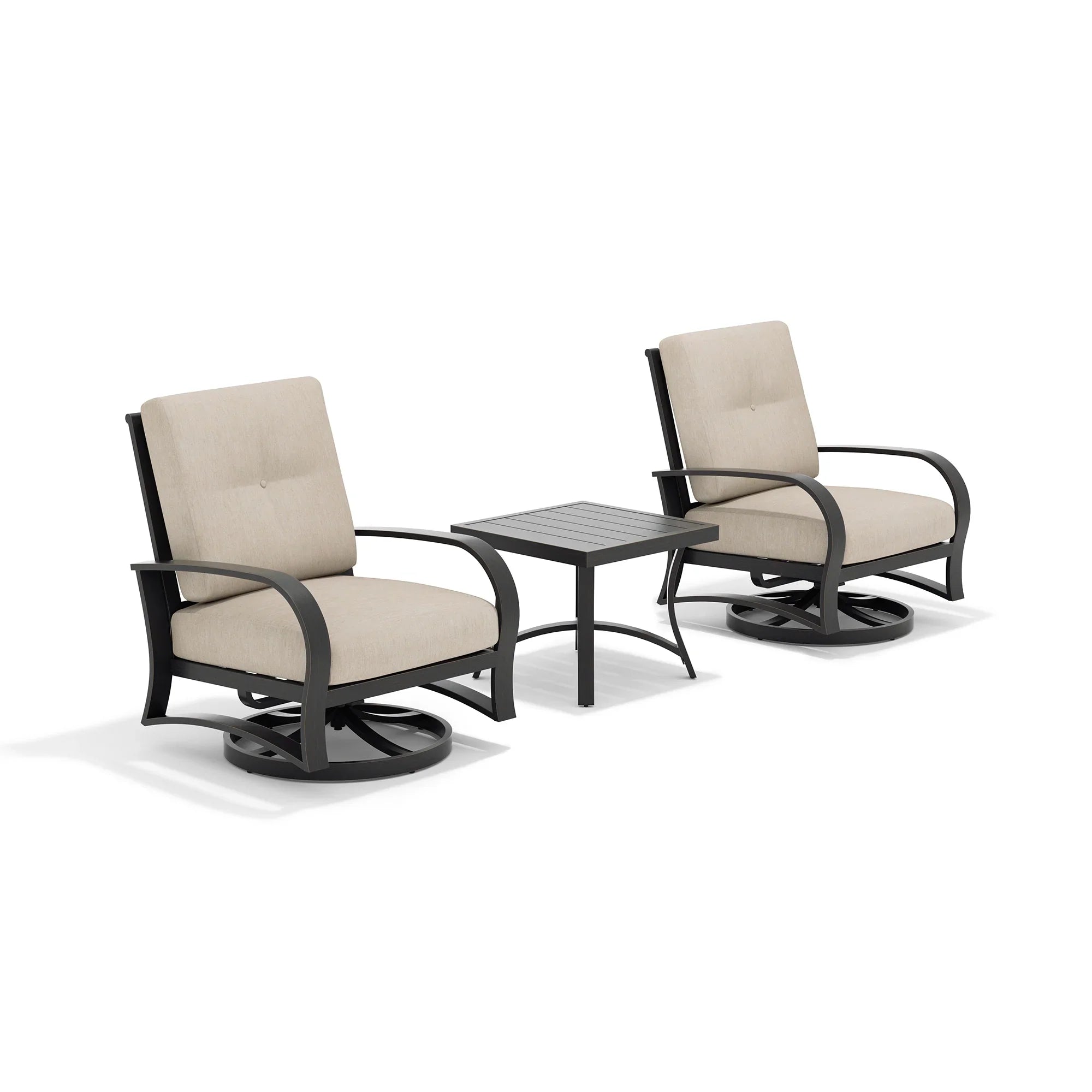 Chamber 3 Pieces Aluminum Patio Bistro Sets with Sunbrella® Cushions