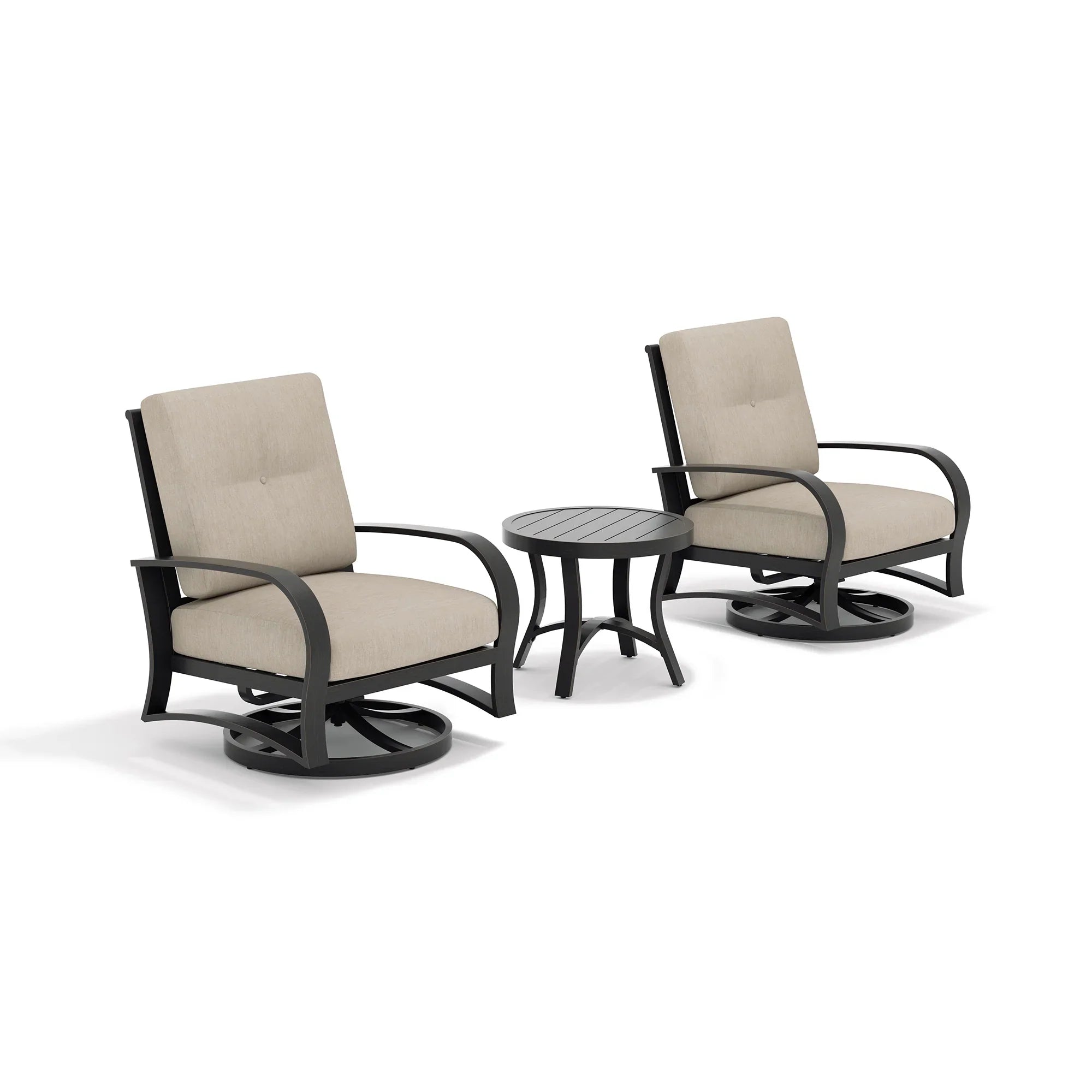 Chamber 3 pieces Outdoor Bistro Sets with Swivel Chair and Sunbrella® Cushions