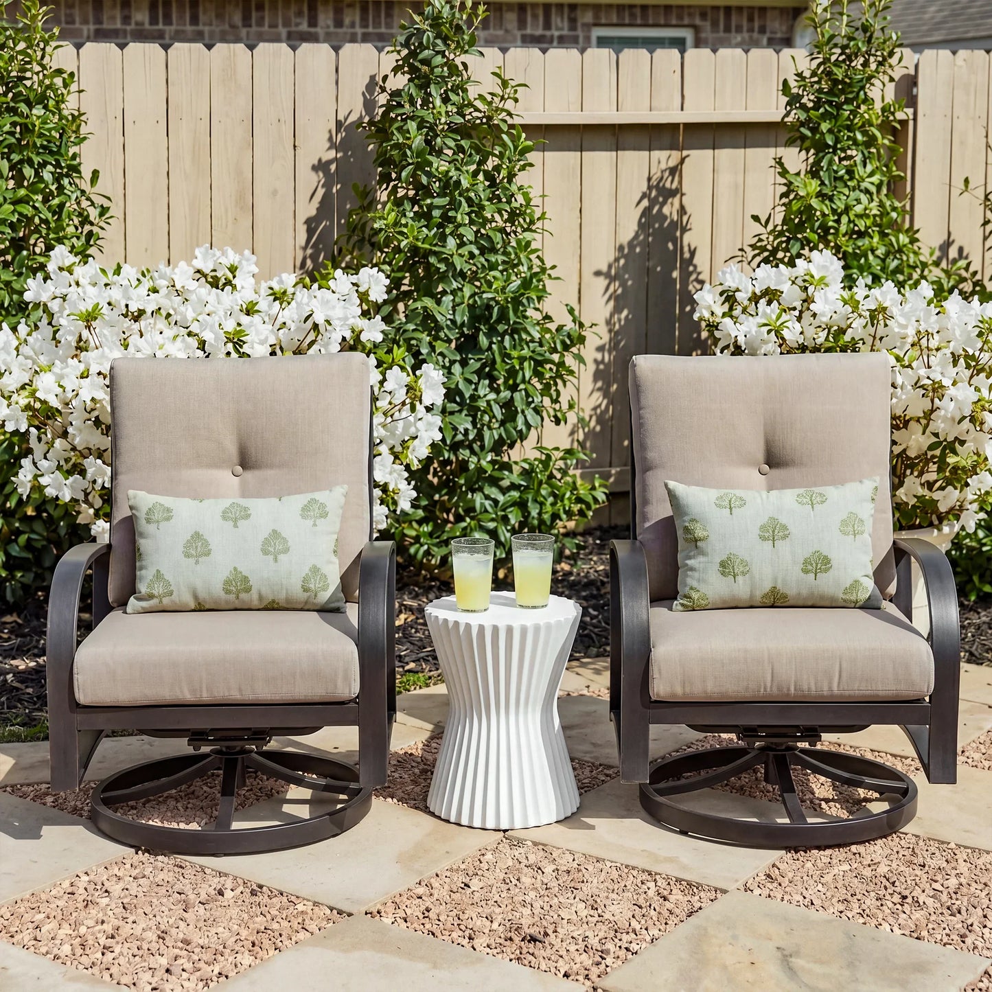 Chamber Patio Aluminum Swivel Club Chair with Sunbrella® Cushions