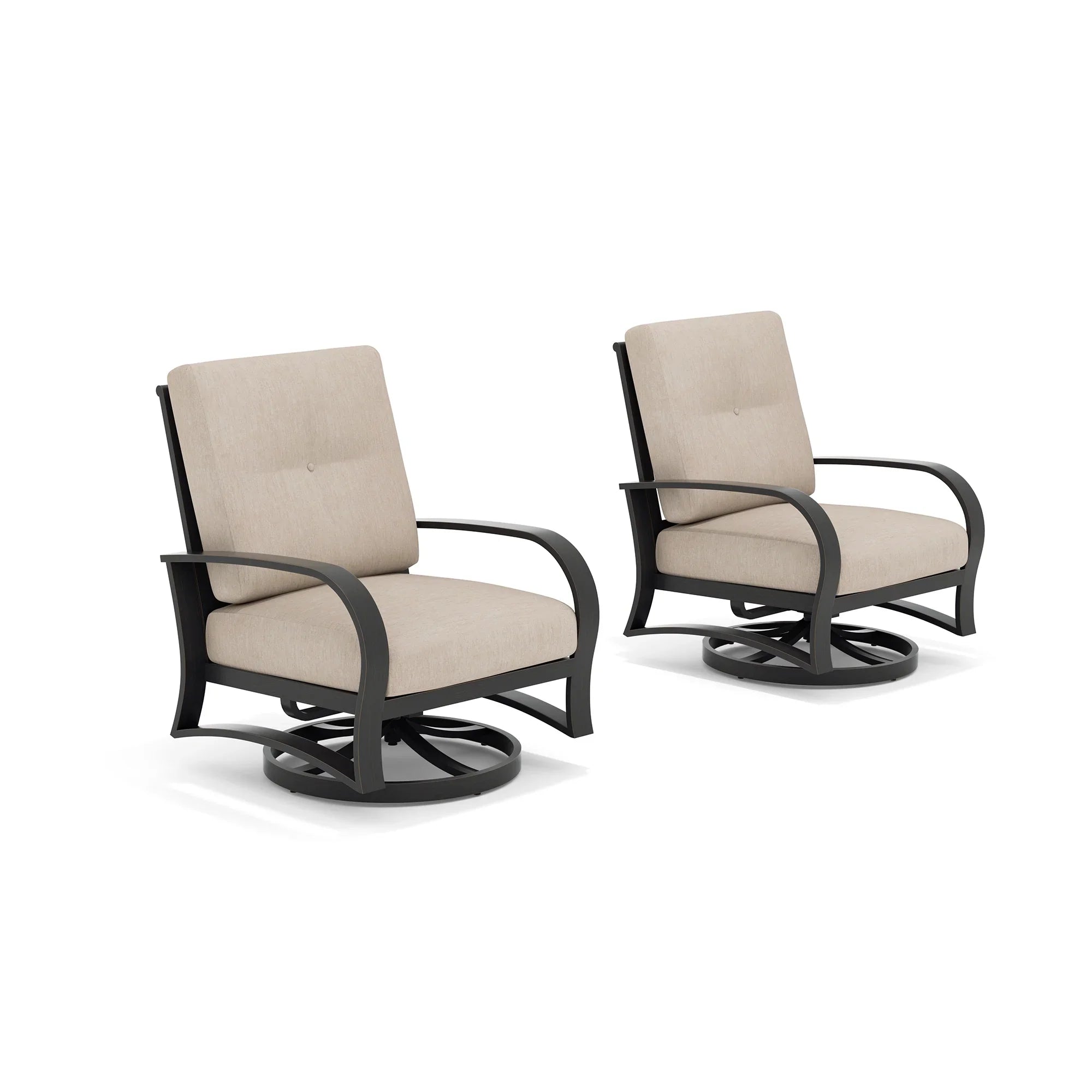 Chamber Patio Aluminum Swivel Club Chair with Sunbrella® Cushions